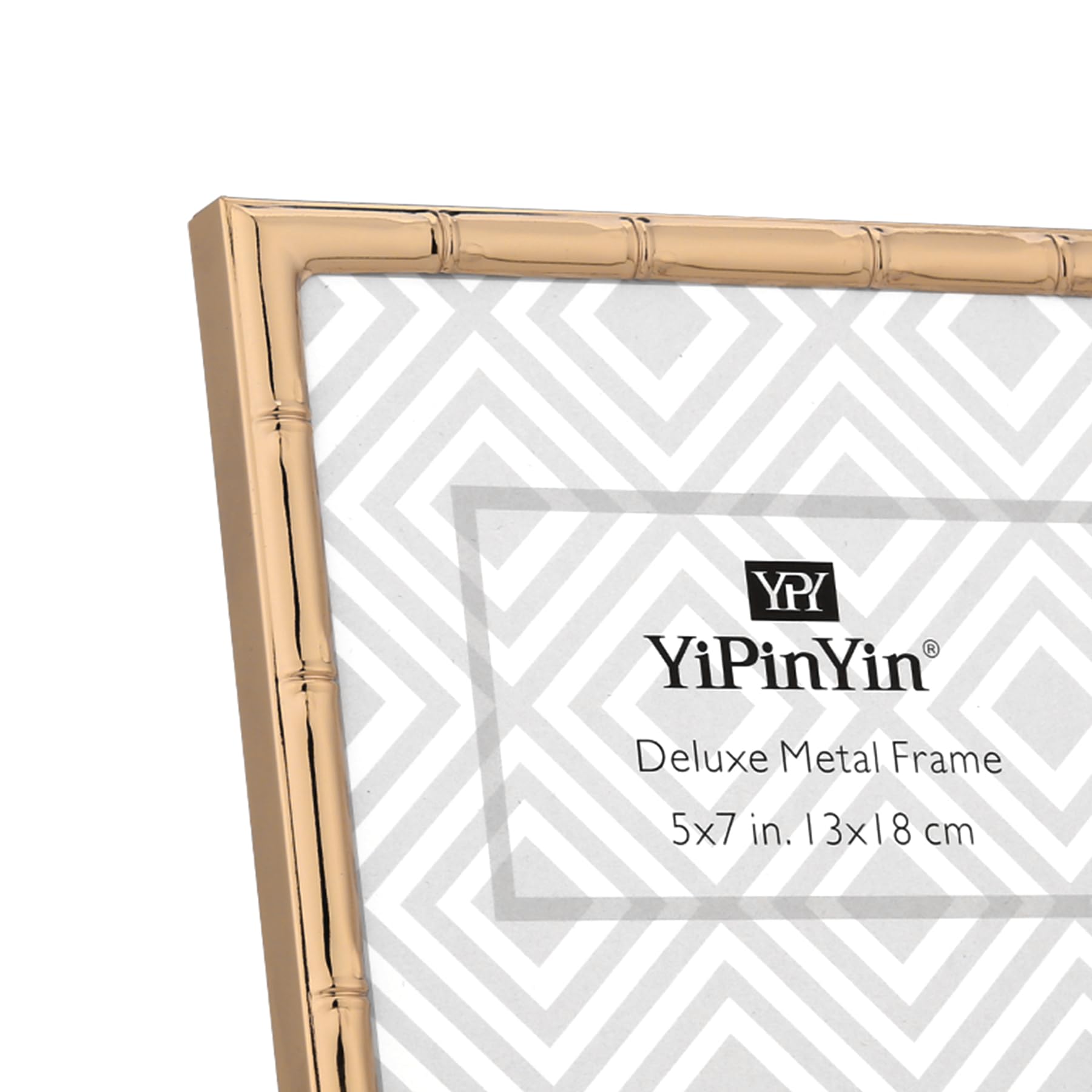 YiPinYin 4x4  Bamboo Detail Gold Metal Picture Frame Mat 3x3  ,3x3  Cute Gold Plated Baby Nurse Photo Frames With Velvet Backing