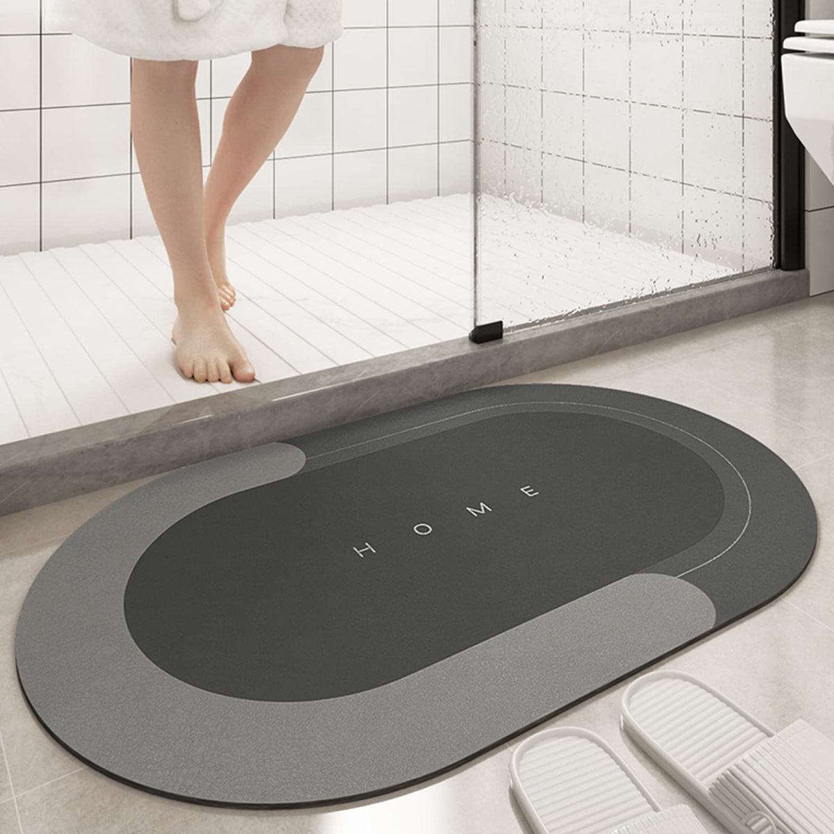 Super Absorbent Bath Mat, Quick-Drying Bathroom Mats, Super Absorbent Living Room Floor Mat , Rubber Non-Slip Bottom, Easy To Cl