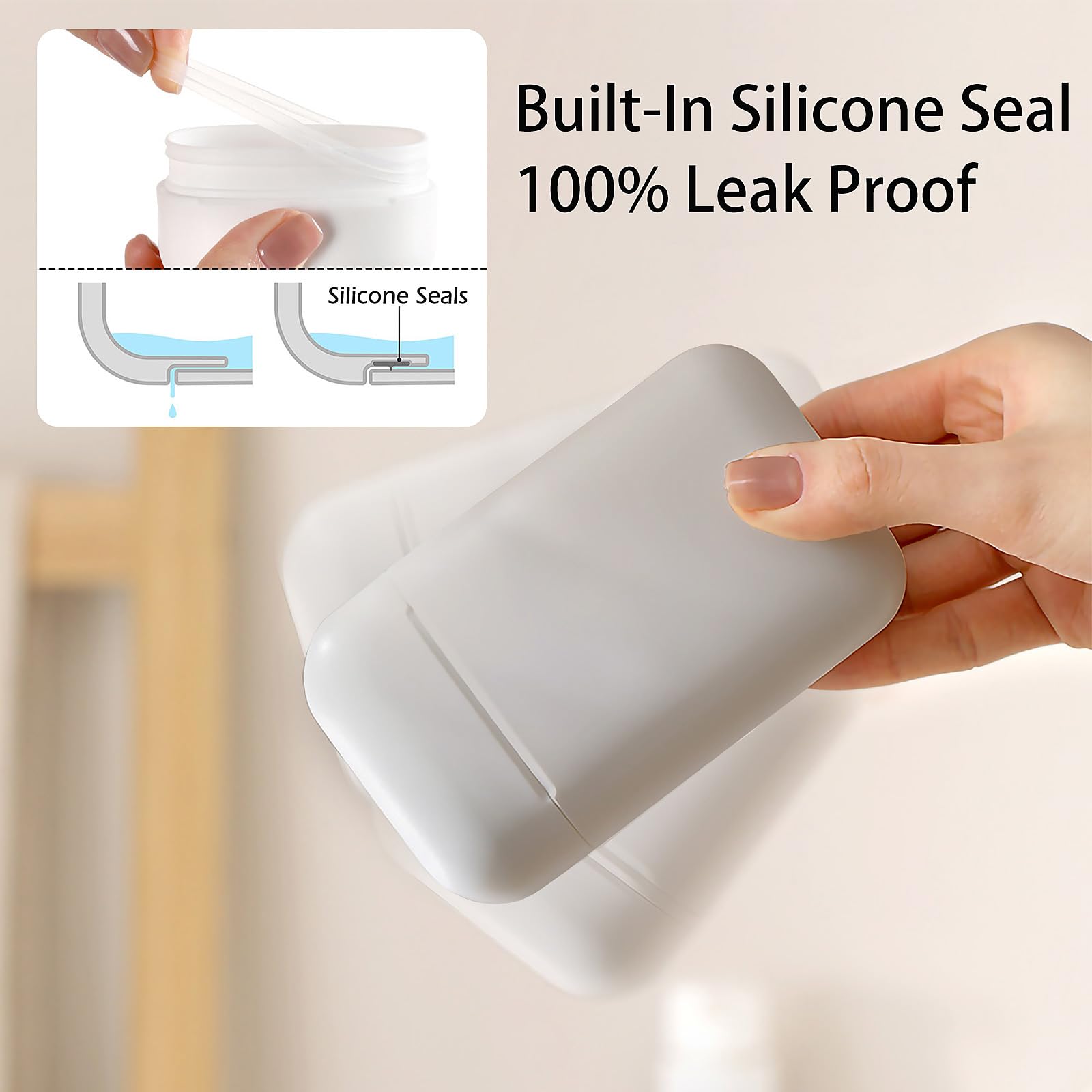 Aidimming Leak Proof Travel Soap Case With Draining Layer, Portable Soap Container For One Regular Bar Soap Perfectly, Shatter-P