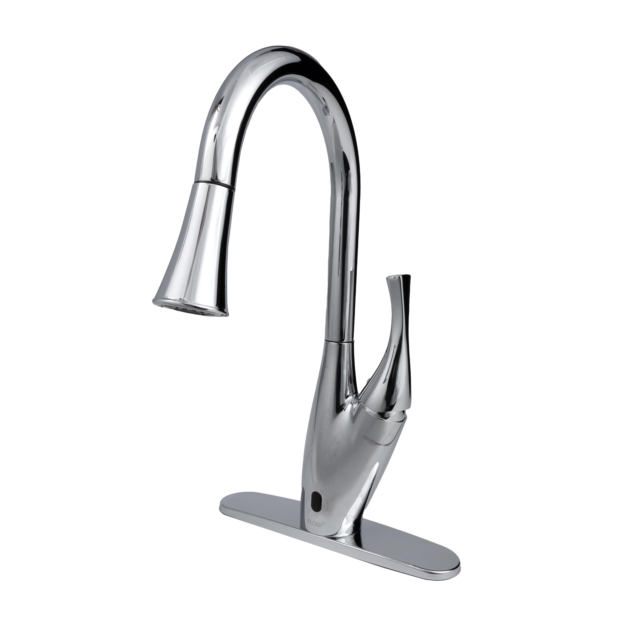 Bio Bidet Flow X Touchless Kitchen Faucet With Pull Down Sprayer, High Single Handle, Brushed Nickel