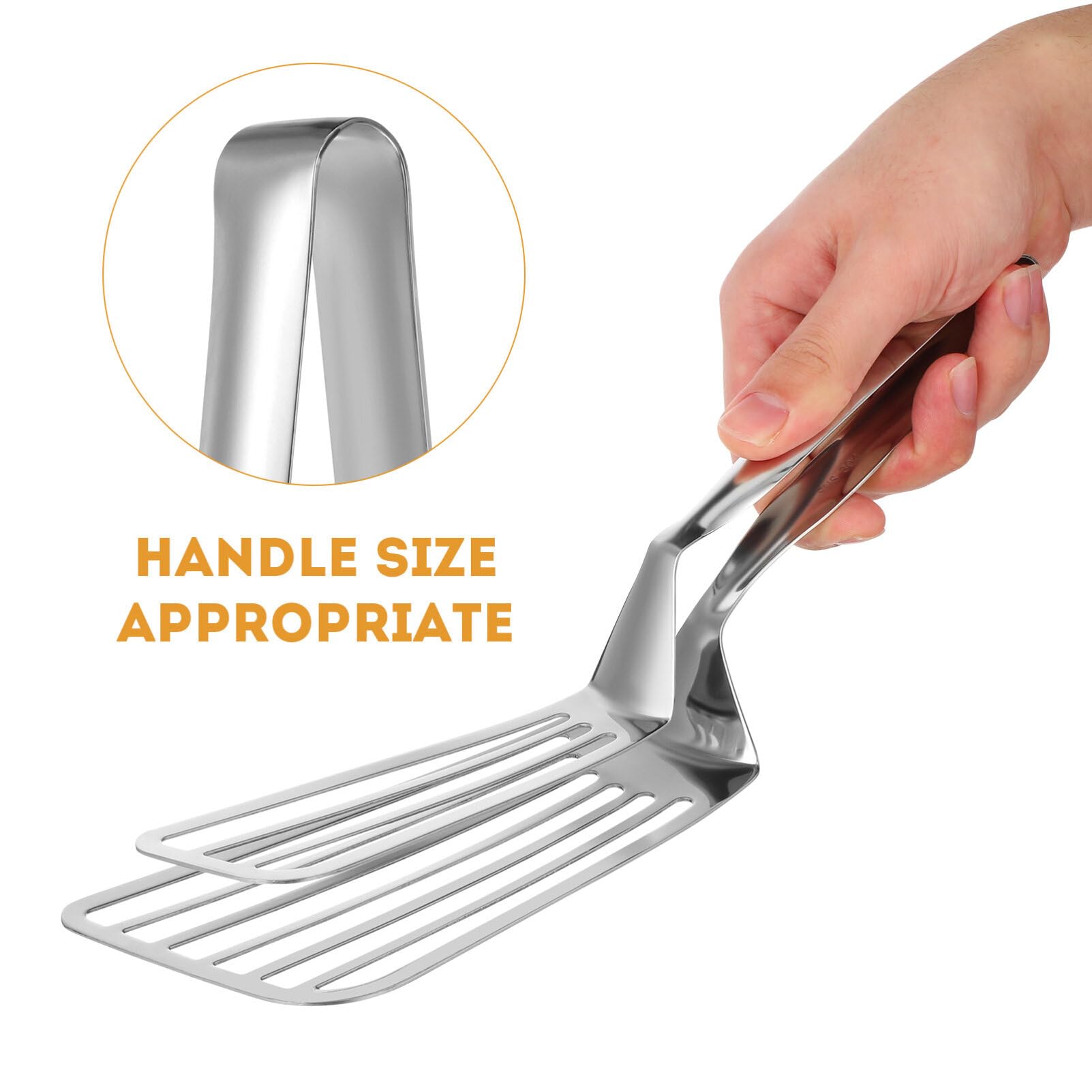 Stainless Steel Spatula Tongs For Cooking Fish Gripper Handy Pizza Clip Slotted Double Spatula Grill Tongs Metal Spatulas For Ki