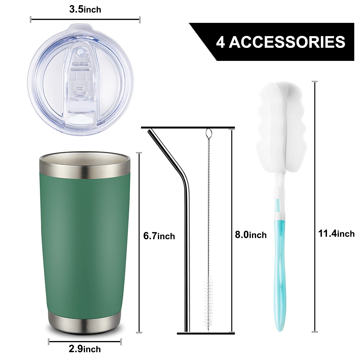 Comooo 20Oz Double Wall Vacuum Insulated Travel Mug, Stainless Steel Tumbler With Lid And Straw Durable Powder Coated Insulated