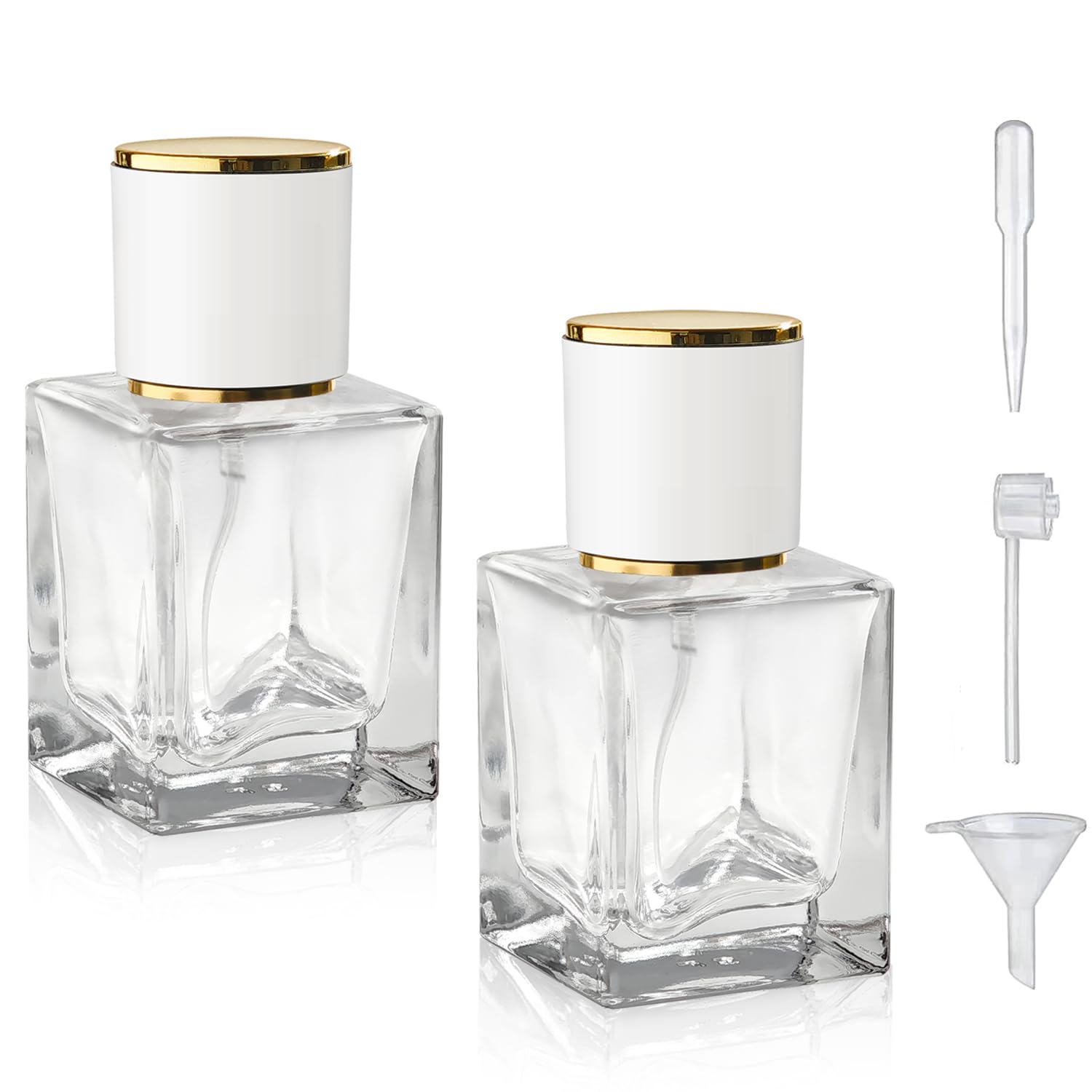 Yerpkefey 2 Pack 30ml/1 Oz Glass Spray Perfume Bottle Atomizer,Empty