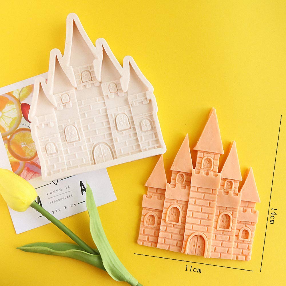 Fairytale Castle Silicone Fondant Mold Cake Crafts Decorating Tool Chocolate Candy Sugar Craft Gum Paste Mold For Wedding Cake D