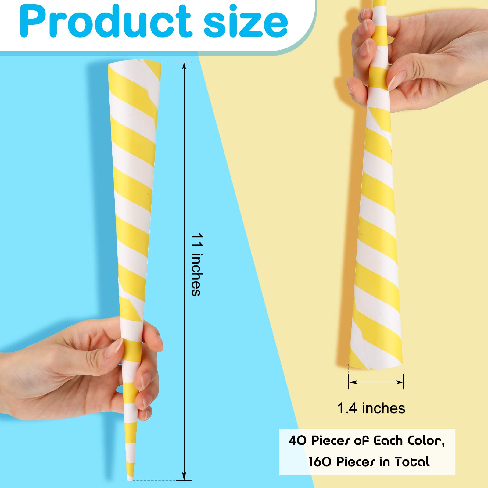 Cotton Candy Cones Striped White Cotton Candy Sticks Paper Cotton Candy Floss Sugar Cane Sticks Colorful Cotton Candy Cones for Cotton Candy Making Accessories Party Supplies (200)