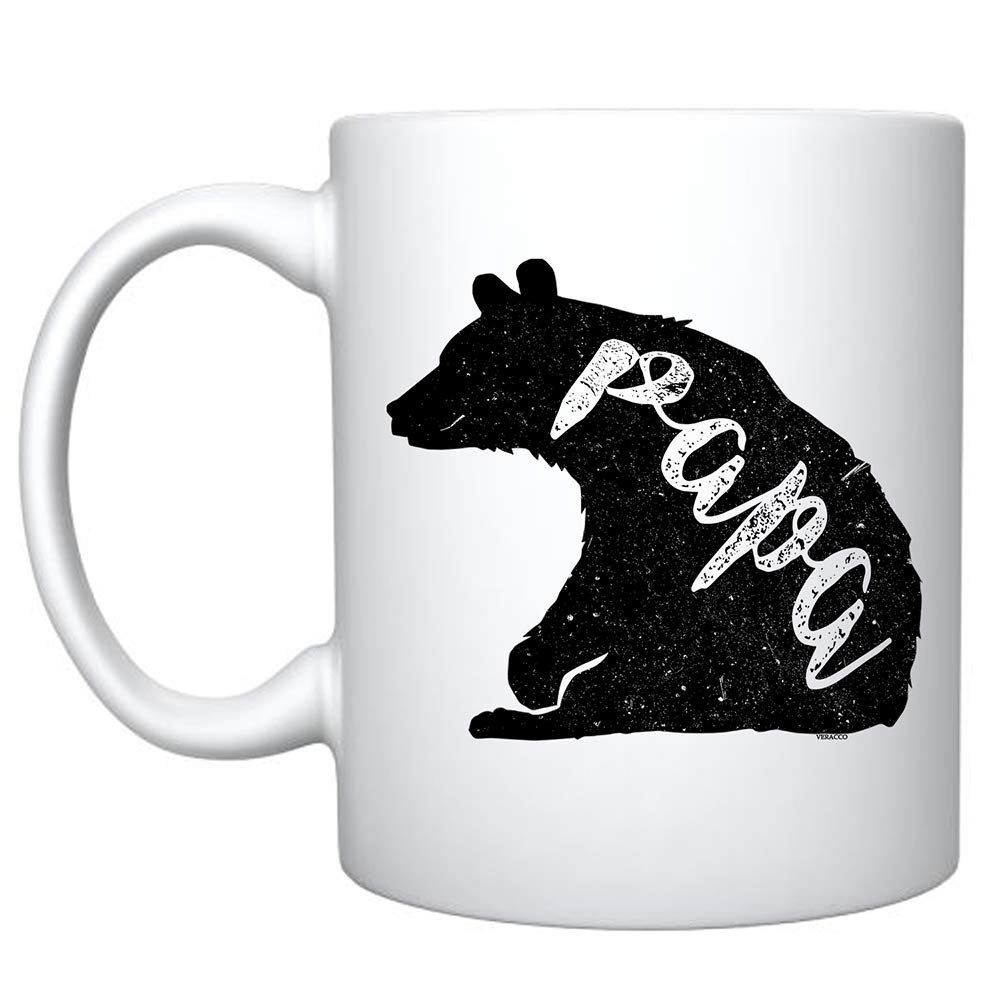 Veracco Papa Bear Ceramic Coffee Mug Funny Bear Father 's Day Gifts For New Dad Daddy (White, Ceramic)