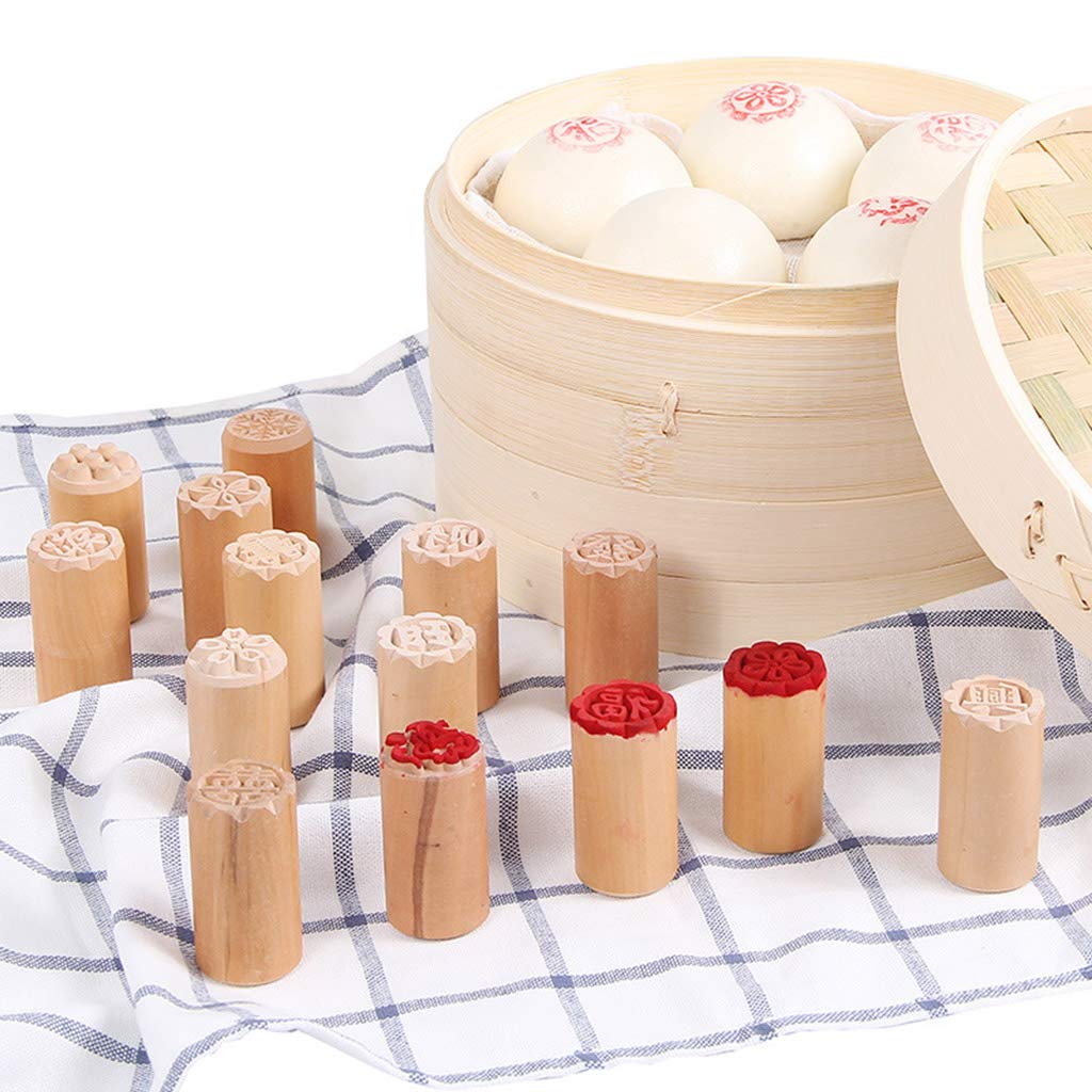Xdodnev 5Pcs/Set Cake Mold Wood Dessert Seal Stamp Chinese Moon Cookie Baking Decorating