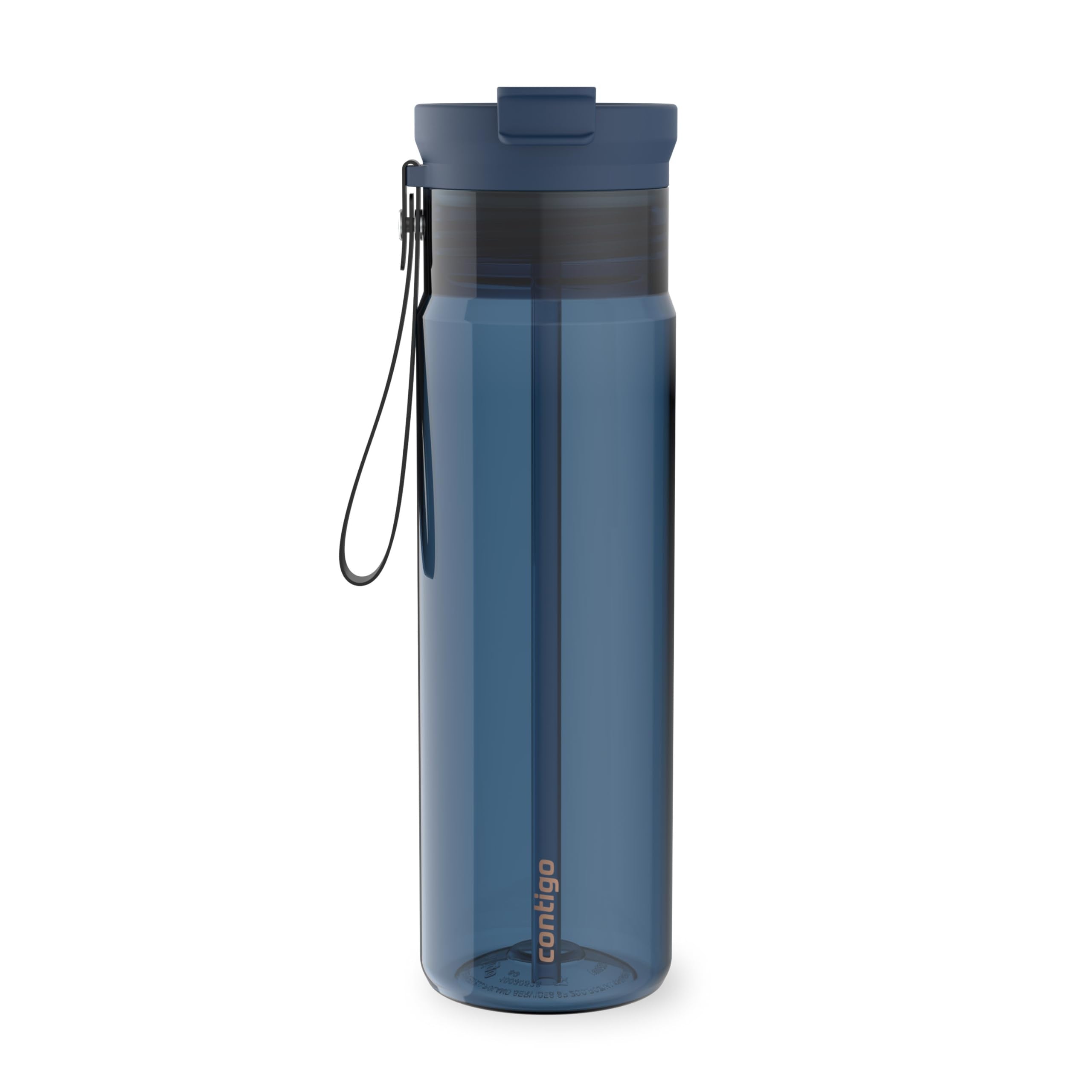 Contigo DualSip 28 oz Leakproof Plastic Water Bottle with Carrying Strap and 2-Way Lid (Drink From Straw or Spout), 100% Leakpro