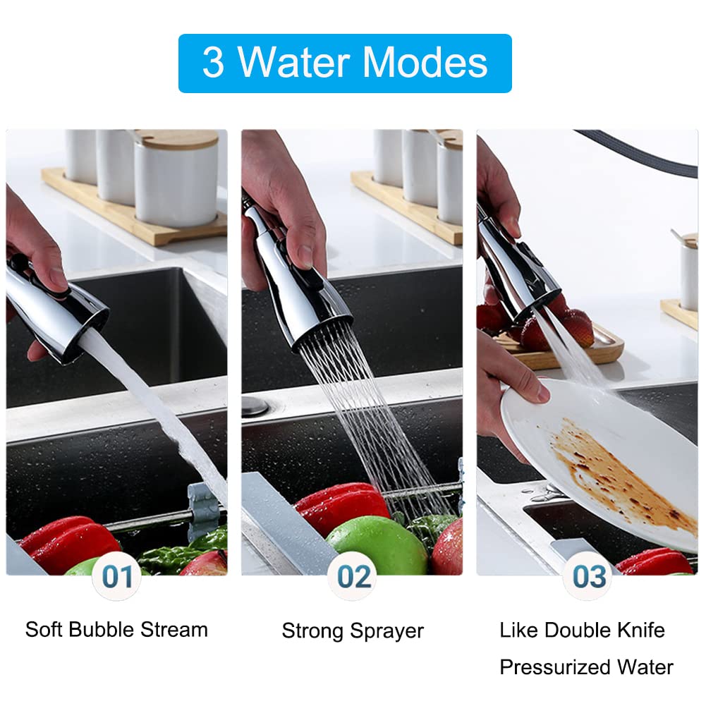 Universal Kitchen Faucet Head Sink Aerator Faucet Replacement Parts Pull Down Faucet Sprayer Head Big Angle Rotatable Anti -Spla