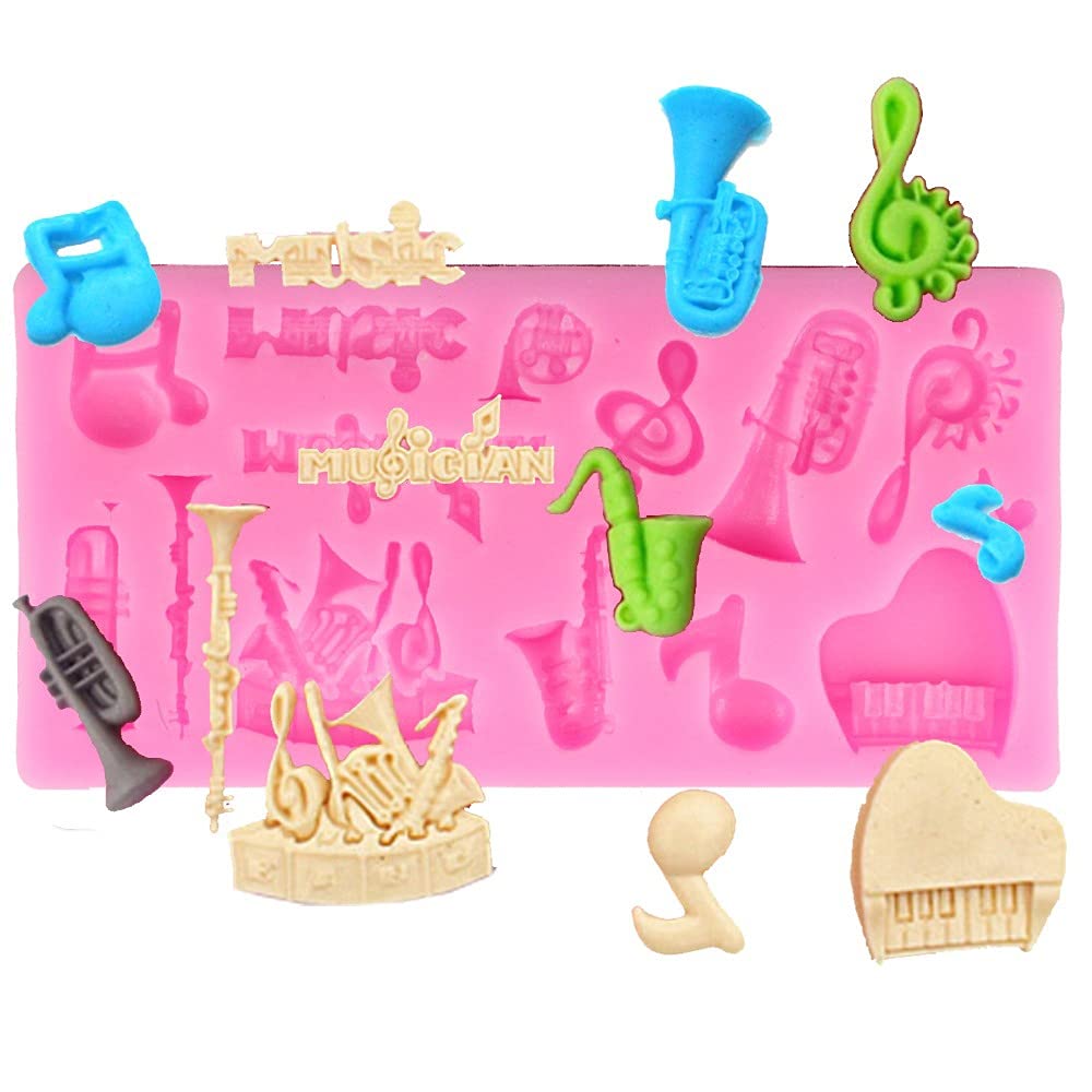 Cestony Mini Musical Instruments Clef Silicone Molds For Diy Cake Fondant Biscuit Cookies Sugar Pudding Chocolate Hard Candies D