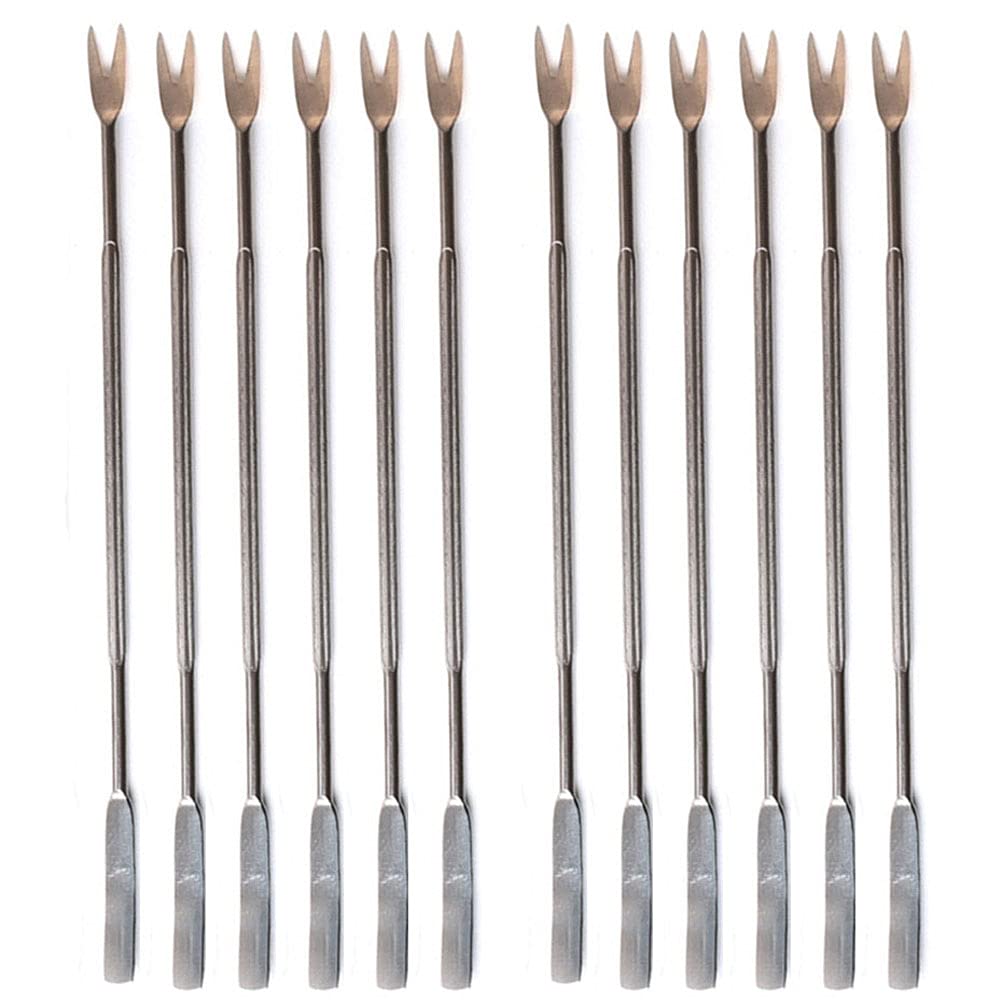 12Pcs Stainless Steel Lobster Crab Seafood Pick Forks And Scoop Nut Forks Seafood Picker Fork Kitchen Tools, Silver
