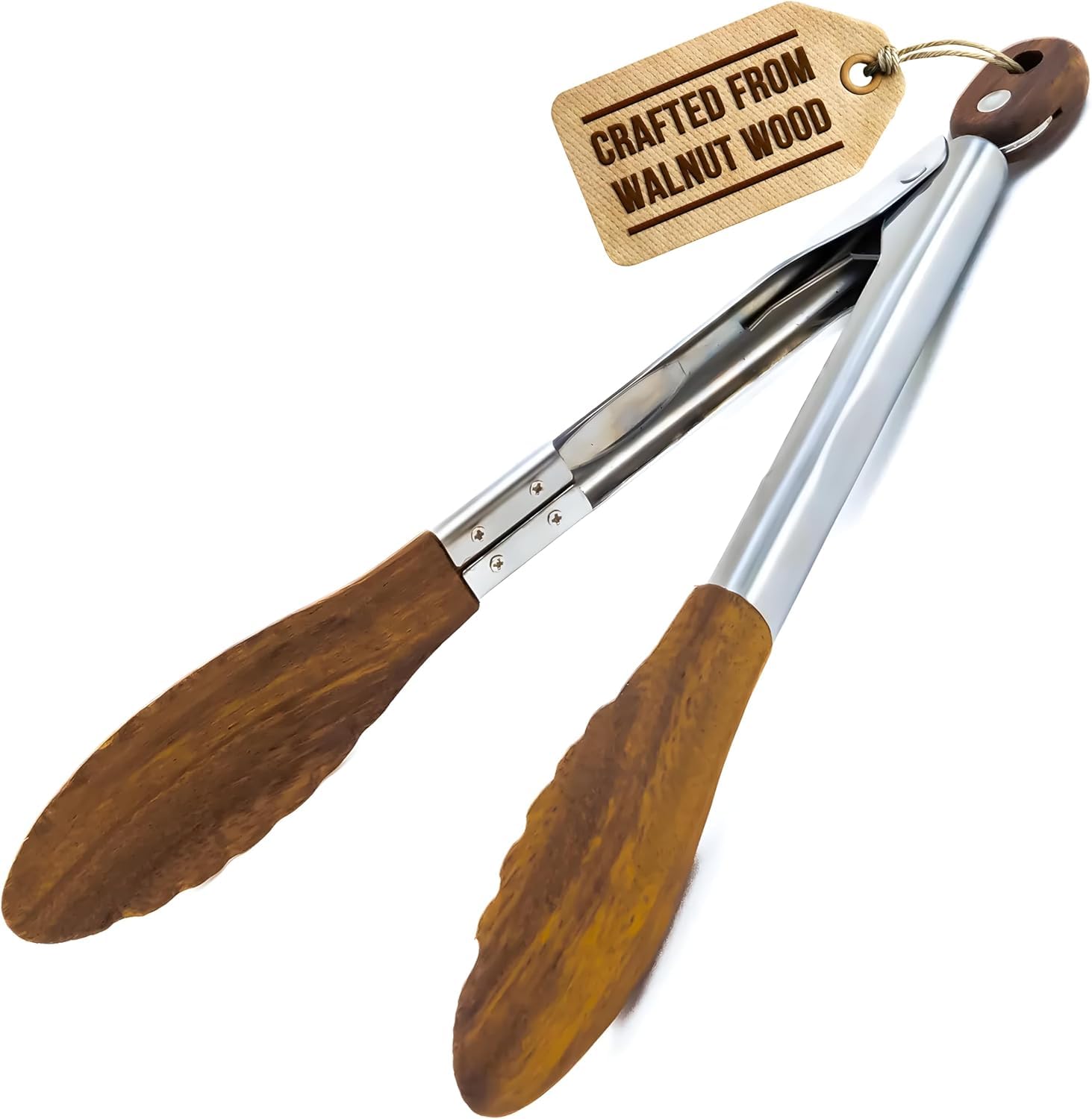 Boxiki Kitchen Wooden Tongs for Cooking - Nonstick Kitchen Salad Tongs for Serving Food, Grilling, Cooking, BBQ and Tossing Sala