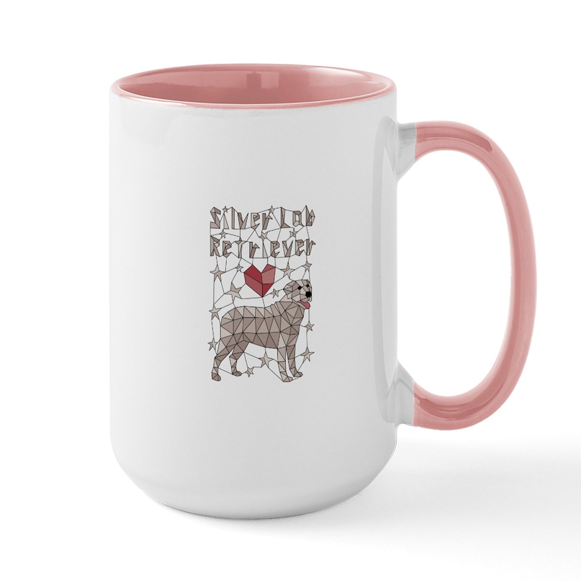 CafePress Geometric Silver Lab Retriever Mugs 15 oz (444 ml) Ceramic Coffee Mug