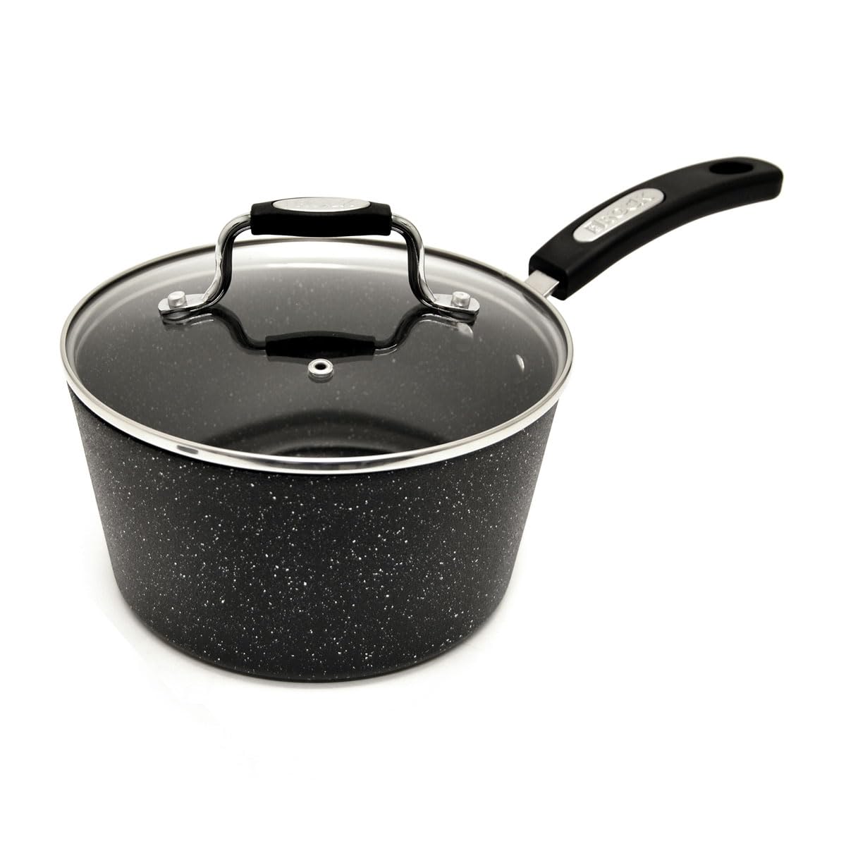 Starfrit The Rock 2.8L (3Qt) NonStick Saucepan  Durable Forged Aluminum  Oven Safe  PFOA Free  Easy to Clean  Black