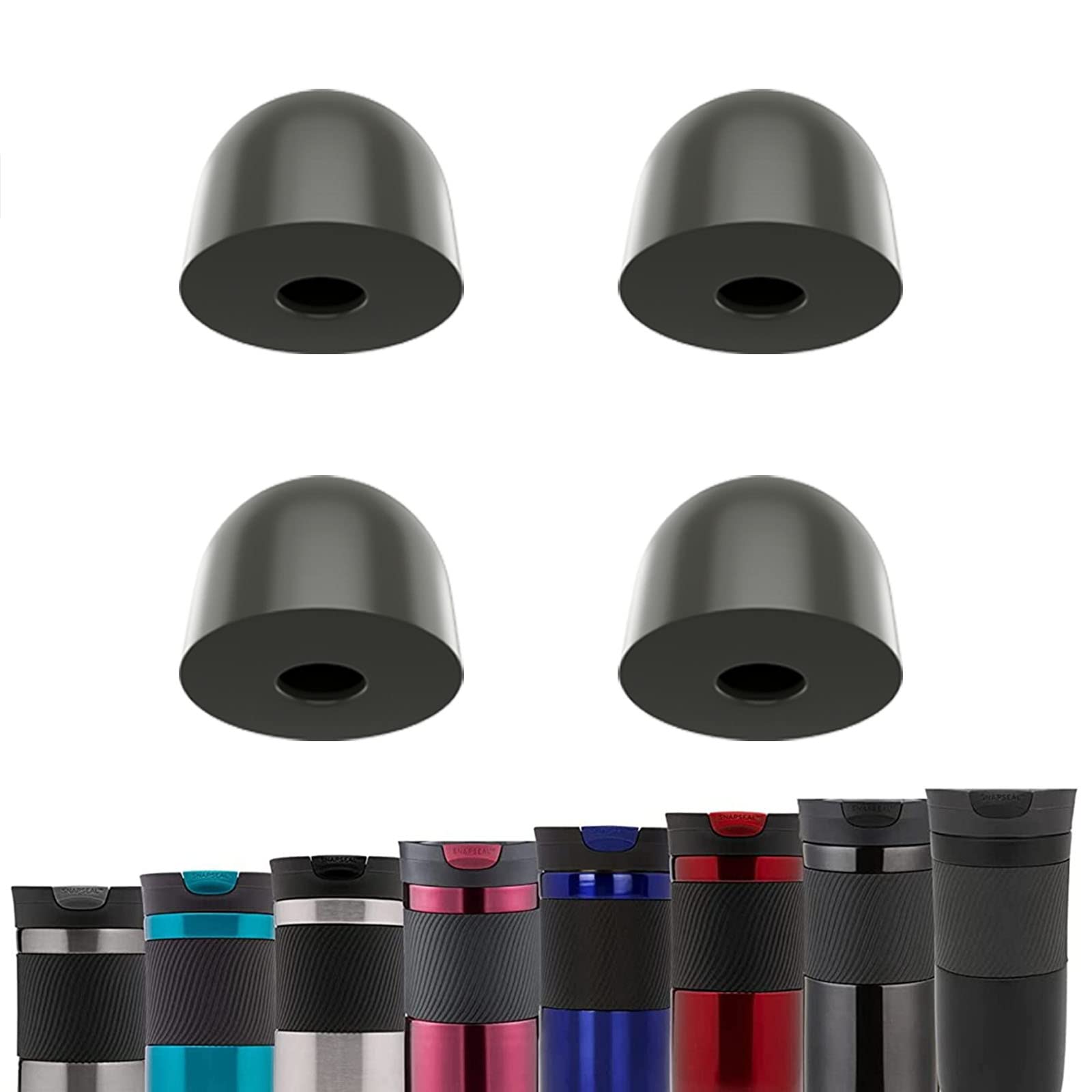 Bosorio 4 Pack Rubber Stoppers Compatible With Contigo Snapseal Travel Mug 16Oz & 20Oz, Lids Replacement Seal Part, Replacement