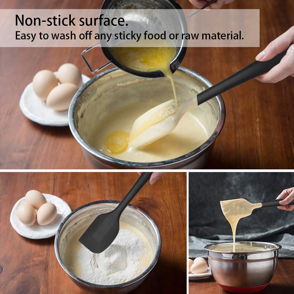 8 Inch Silicone Spatula Set, Food Grade High Temperature And Heat Resistant Spatulas, Dish-Wash Safe, Rubber Kitchen Spatulas, N