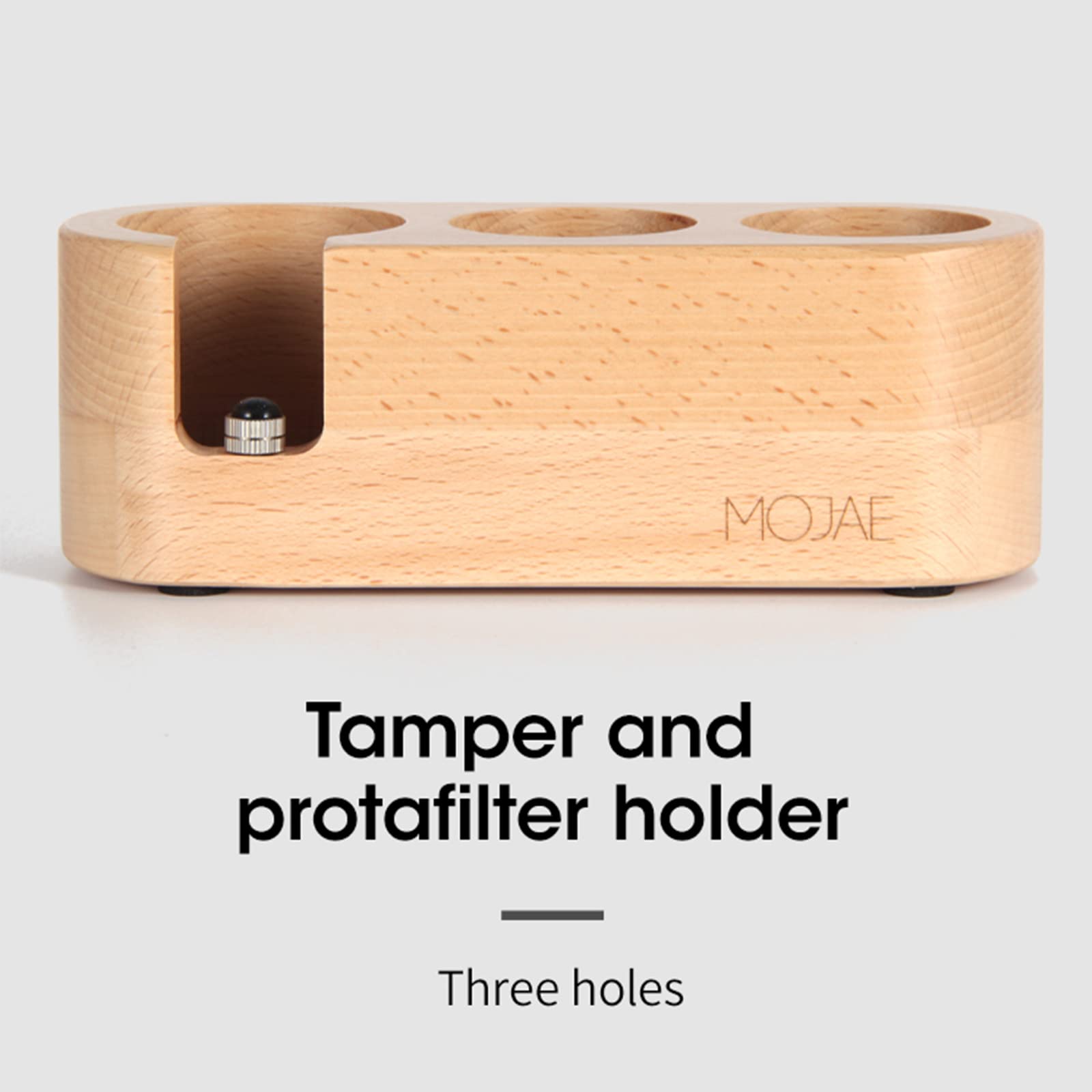 Mojae Espresso Tamping Station, Tamper Station, Wooden Coffee Tamper Holder, Portafilter Holder With Anti Slip Bottom, 3 Holes F
