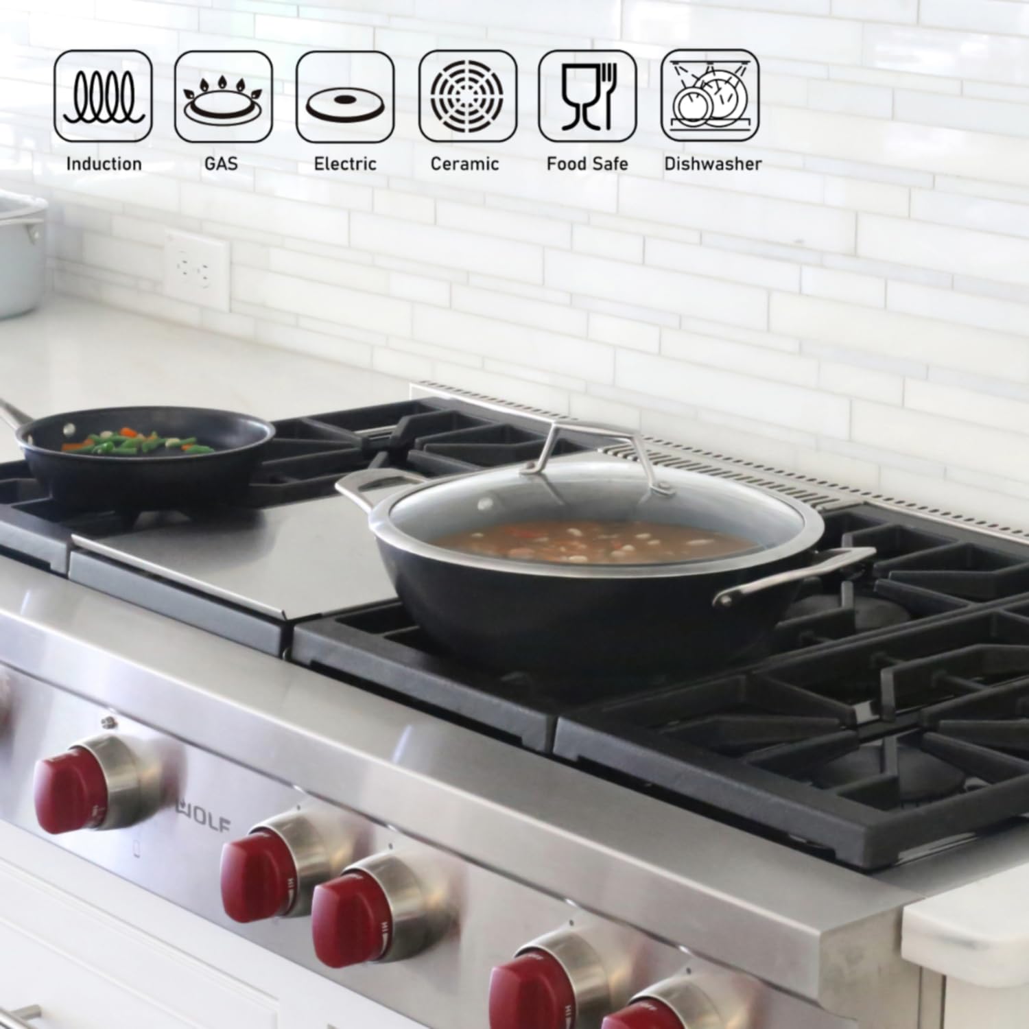 Techef - Onyx Collection, 5 Qt / 12-In Nonstick All Purpose Everyday Pan/Chef'S Pan With Cover, Made In Korea