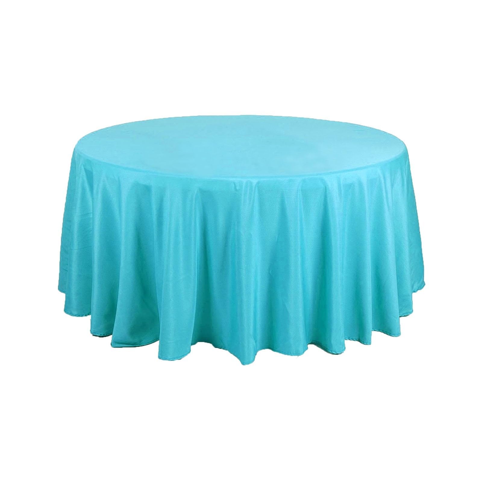 Balsacircle 108 Inch Turquoise Round Polyester Tablecloth Fabric Table Cover Linens For Wedding Party Banquet Reception Events K