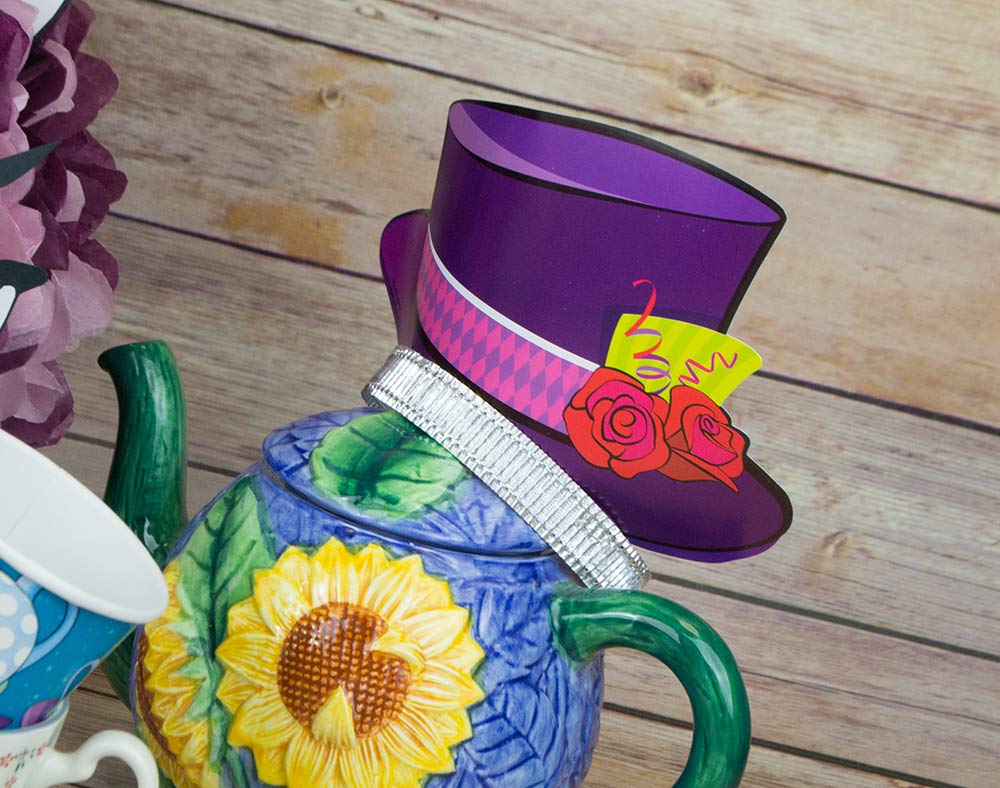 Unique One Size Mad Hatter Top Hat Tiaras 4 Pcs, Multicolor