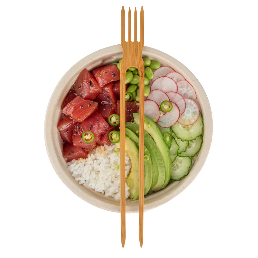 Restaurantware 10 Inch All-In-One Chopsticks With Fork 100 Multi-Functional Chopstick Utensil Combo - Durable Sustainable Bamboo