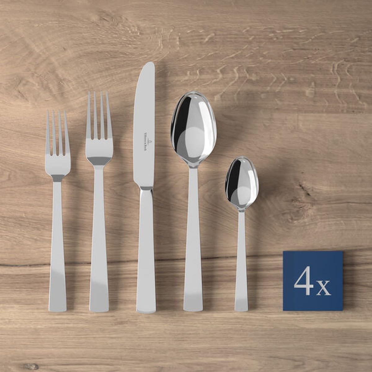 Villeroy & Boch Notting Hill 20-Piece Flatware Set, Stainless Steel