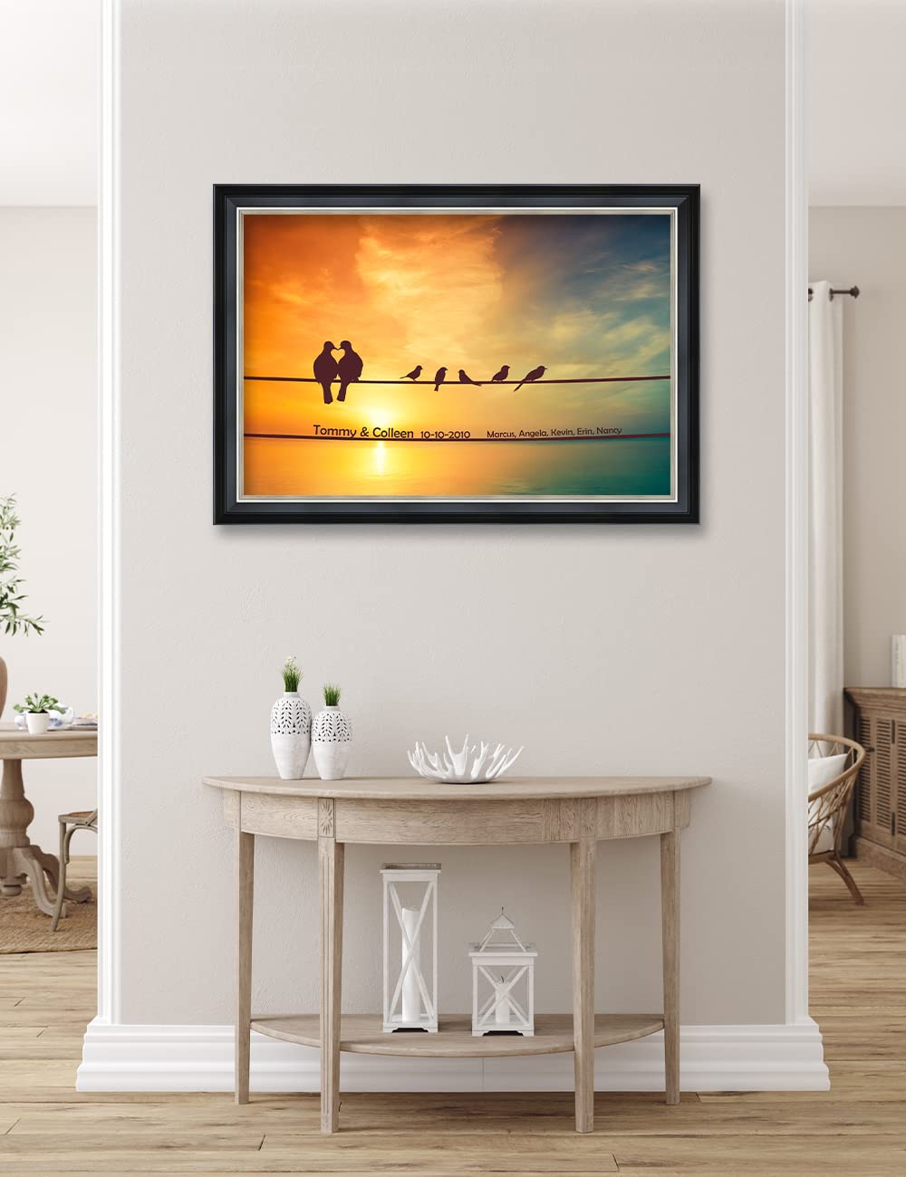 Ipic - We Are Family, Personalized Ideal Gift Custom Framed Wall Art With Names And Date, Giclee Prints With Solid Wood Frame, U