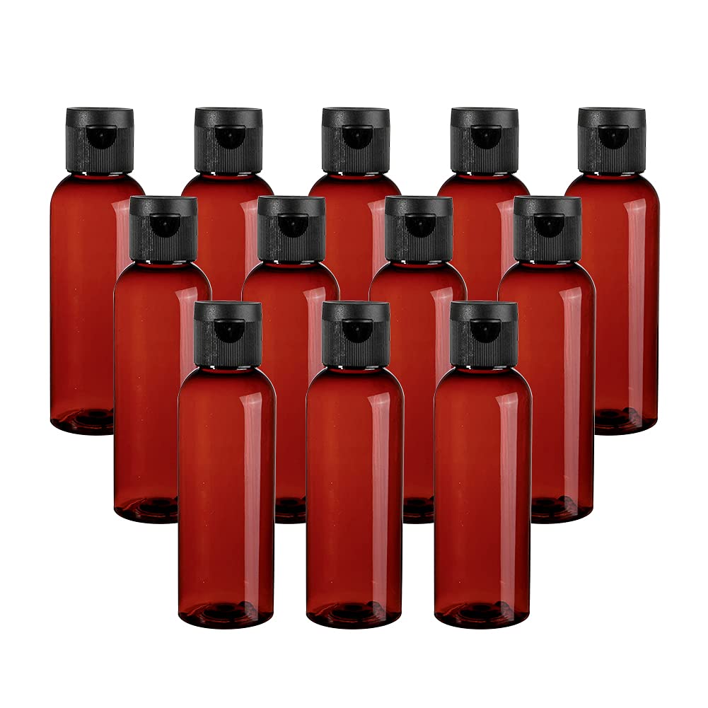 Tancano Travel Container For Toiletries Amber Empty Plastic Bottles 3.4Oz/100Ml Refillable Travel Shampoo And Conditioner Bottle