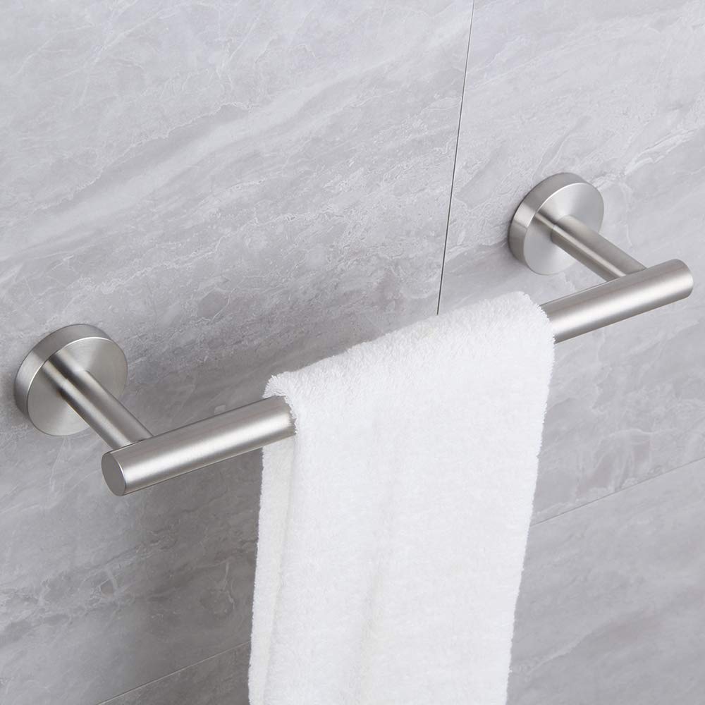 Kimzcn Sus 304 Stainless Steel 12-Inch Hand Towel Bar Bathroom Towel Holder Kitchen Dish Cloth Hanger Rustproof Wall Mount Brush