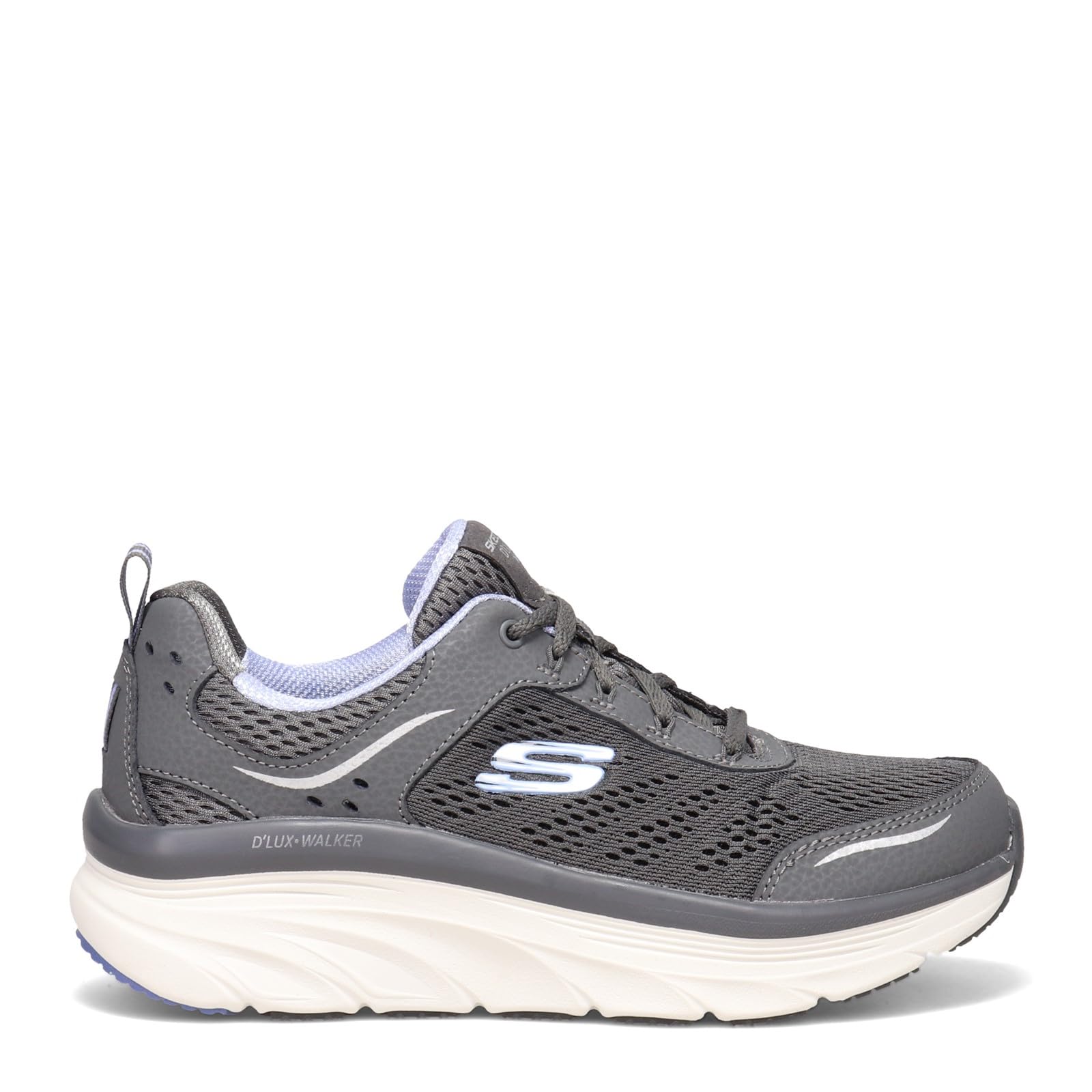 Skechers Womens Dlux Walker-Infinite Motion Sneaker, Cclvcharcoal Lavendar, 85 Us