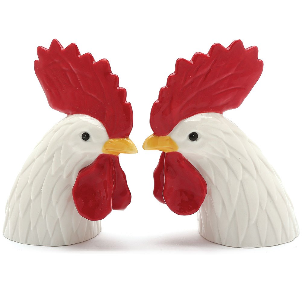 Cosmos Gifts 20765 Rooster Salt And Pepper Shakers