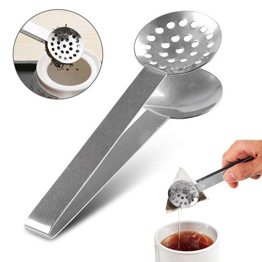 1 Piece Stainless Steel Tea Bag Tongs Tea Tongs Strainer Tea Bag Squeezer Strainer Tea Tongs Grip Tea Bag Spoon Squeezer Tea Squ