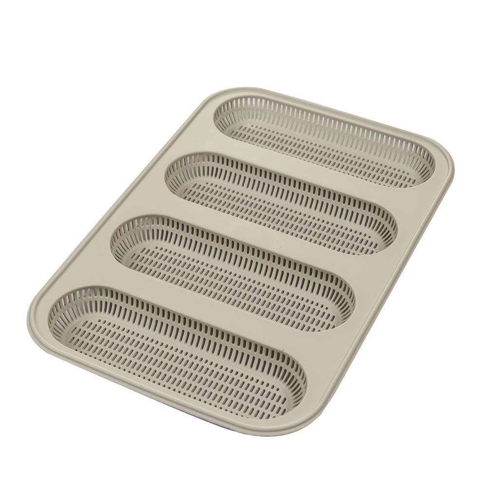 silikomart Mini Baguette Bread Silicone Mould no.4 170 x 55 h 20 mm, 20,4 x 30,8 x 2,8 cm, Gray