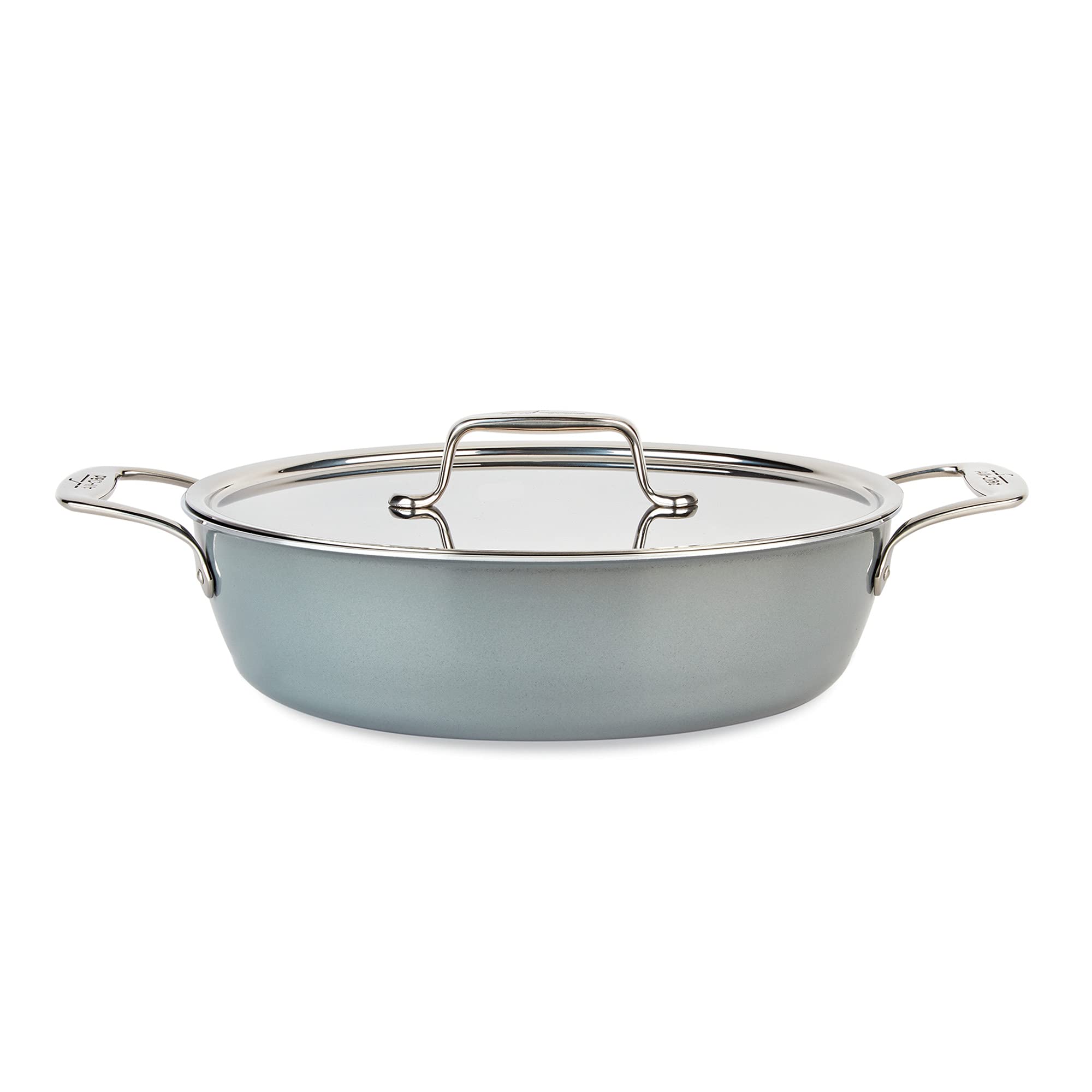 AllClad FusionTec Ceramic Universal Pan 4.5 Quart Induction Oven Broiler Safe 500F Pots and Pans, Cookware Platinum