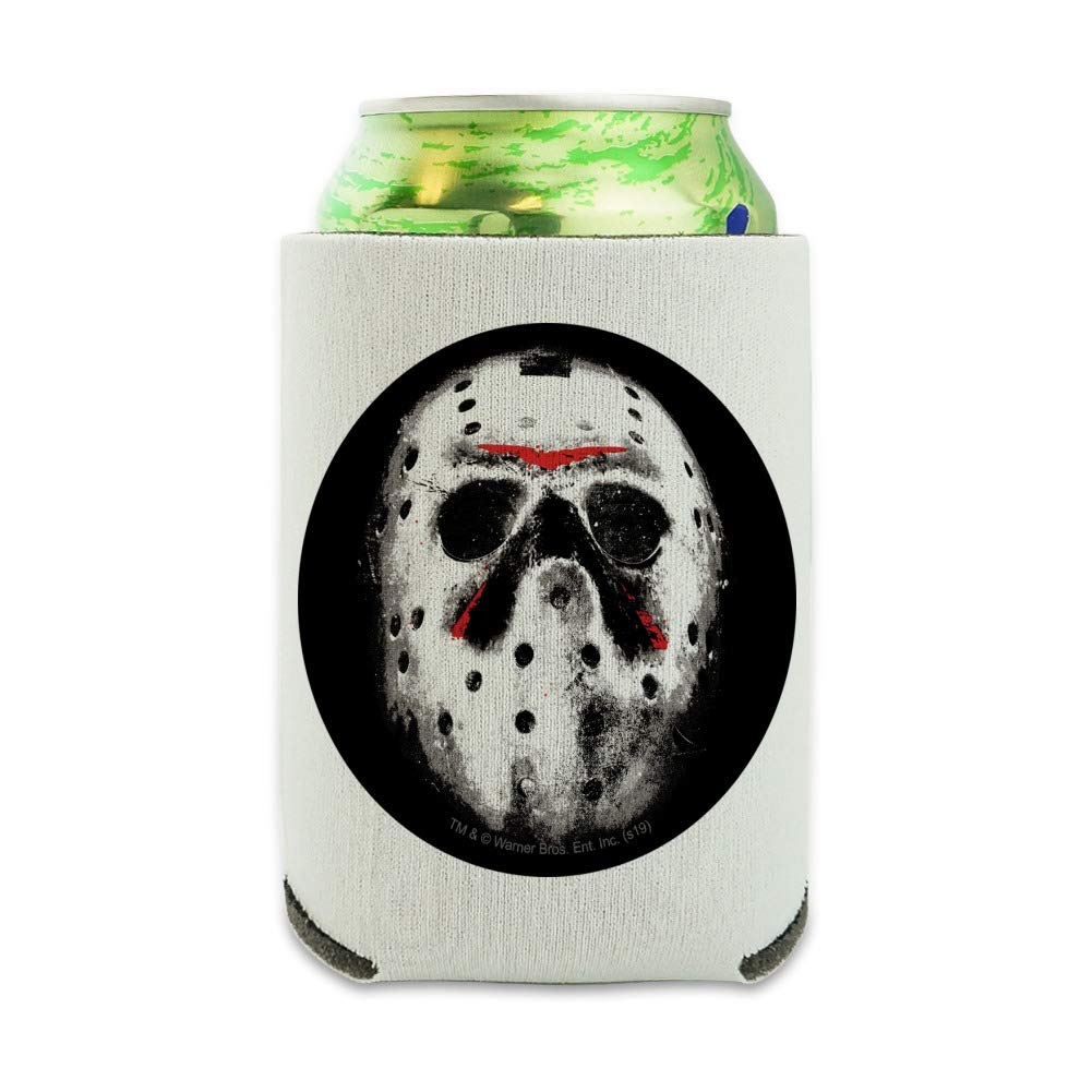 Friday The 13Th Jason Mask Can Cooler - Drink Sleeve Hugger Collapsible Insulator - Beverage Insulated Holder