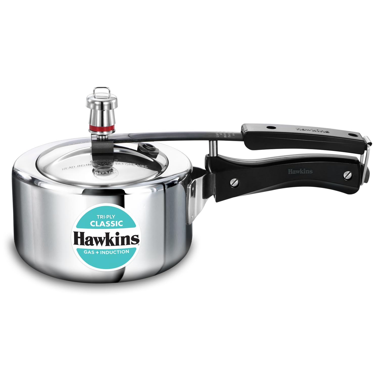 Hawkins 1.5 Litre Pressure Cooker, Triply Stainless Steel, Induction Compatible, Ideal For 1-2 Persons, Silver (Sstcl15)