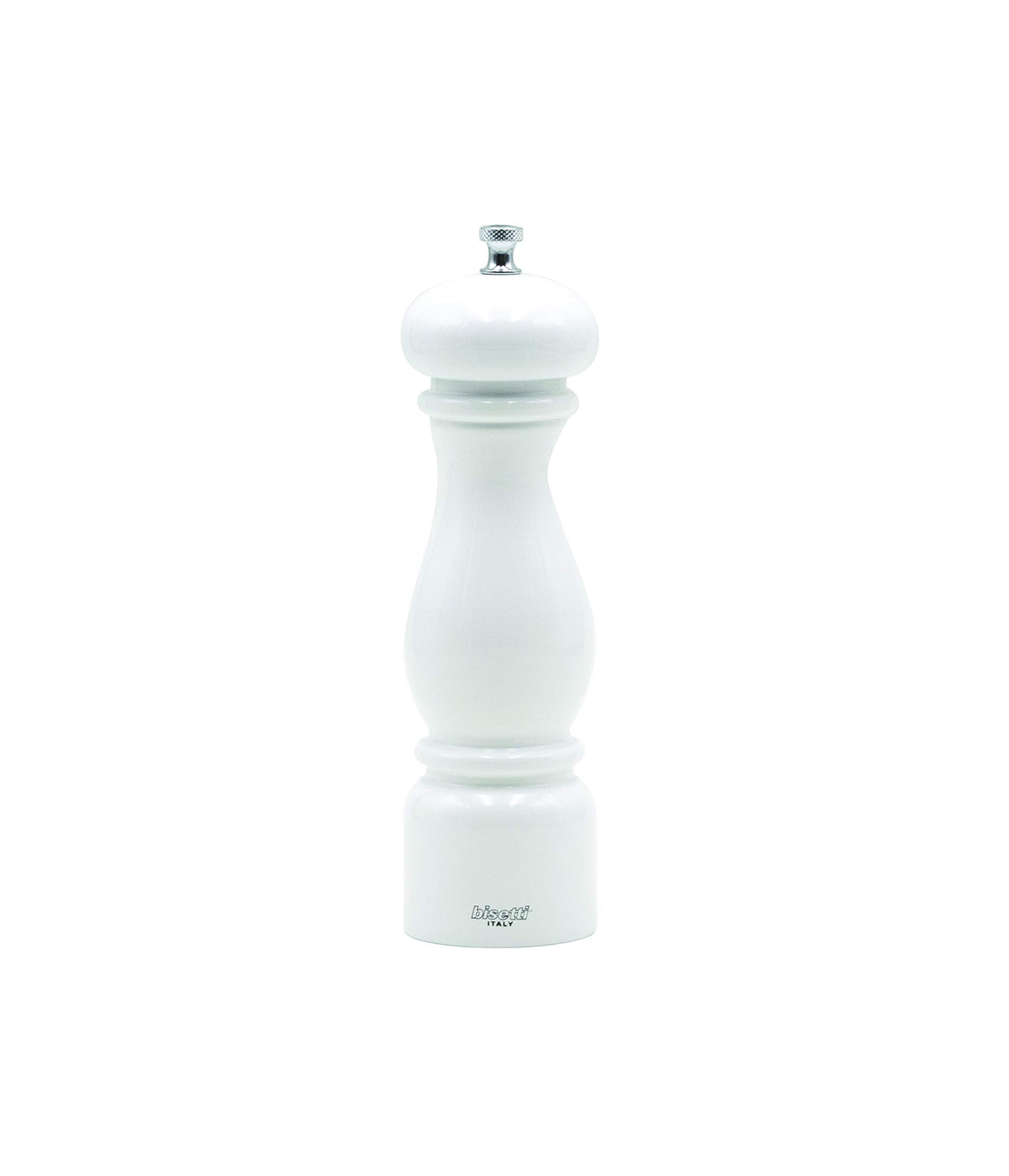 Bisetti Firenze 8.66 Inch White Lacquered Pepper Mill With Adjustable Grinder