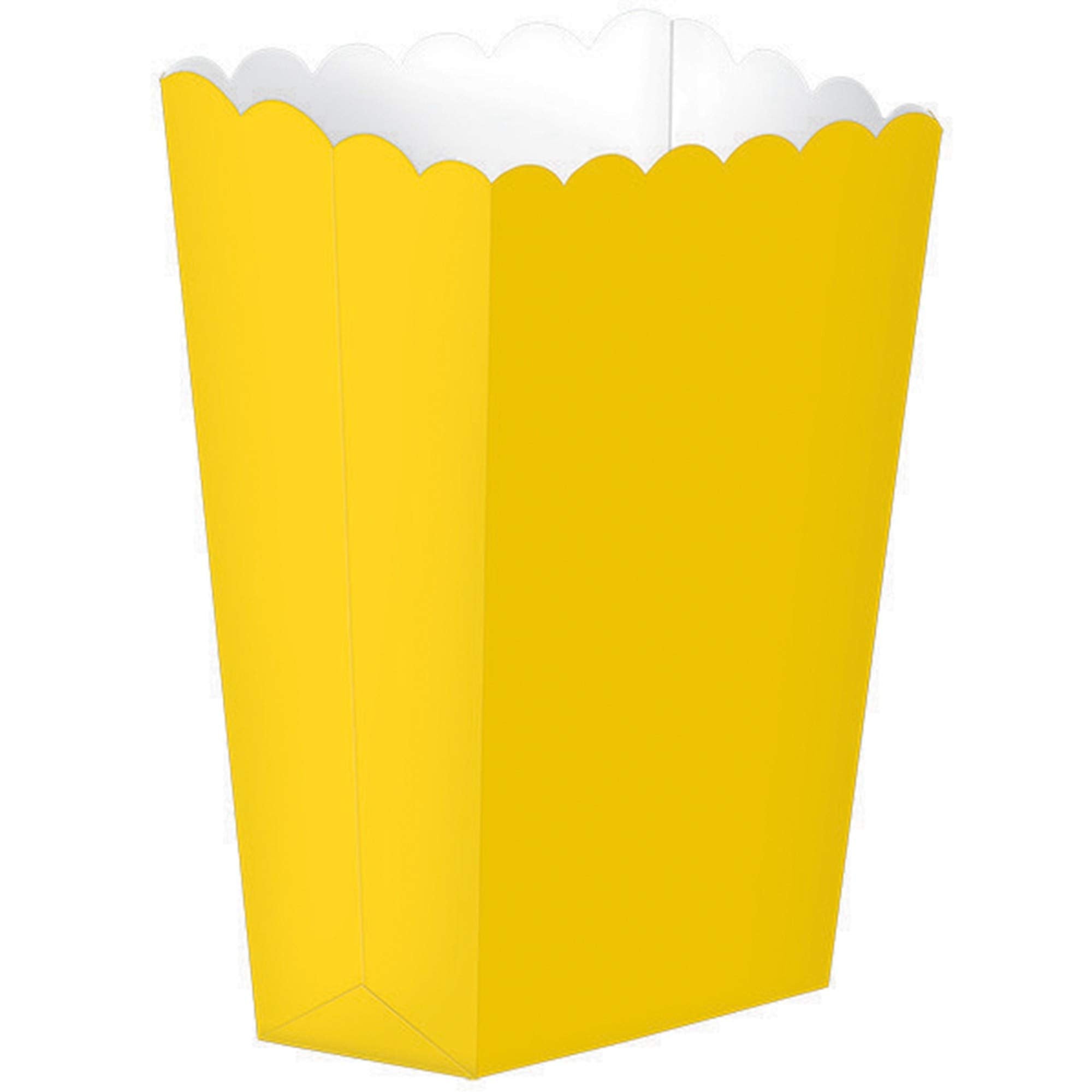 Adorable Yellow Sunshine Small Scalloped Popcorn Box - 5.25'' X 3.75'' (5 Pieces) - Ideal For Birthday, Party Favors, Celebratio
