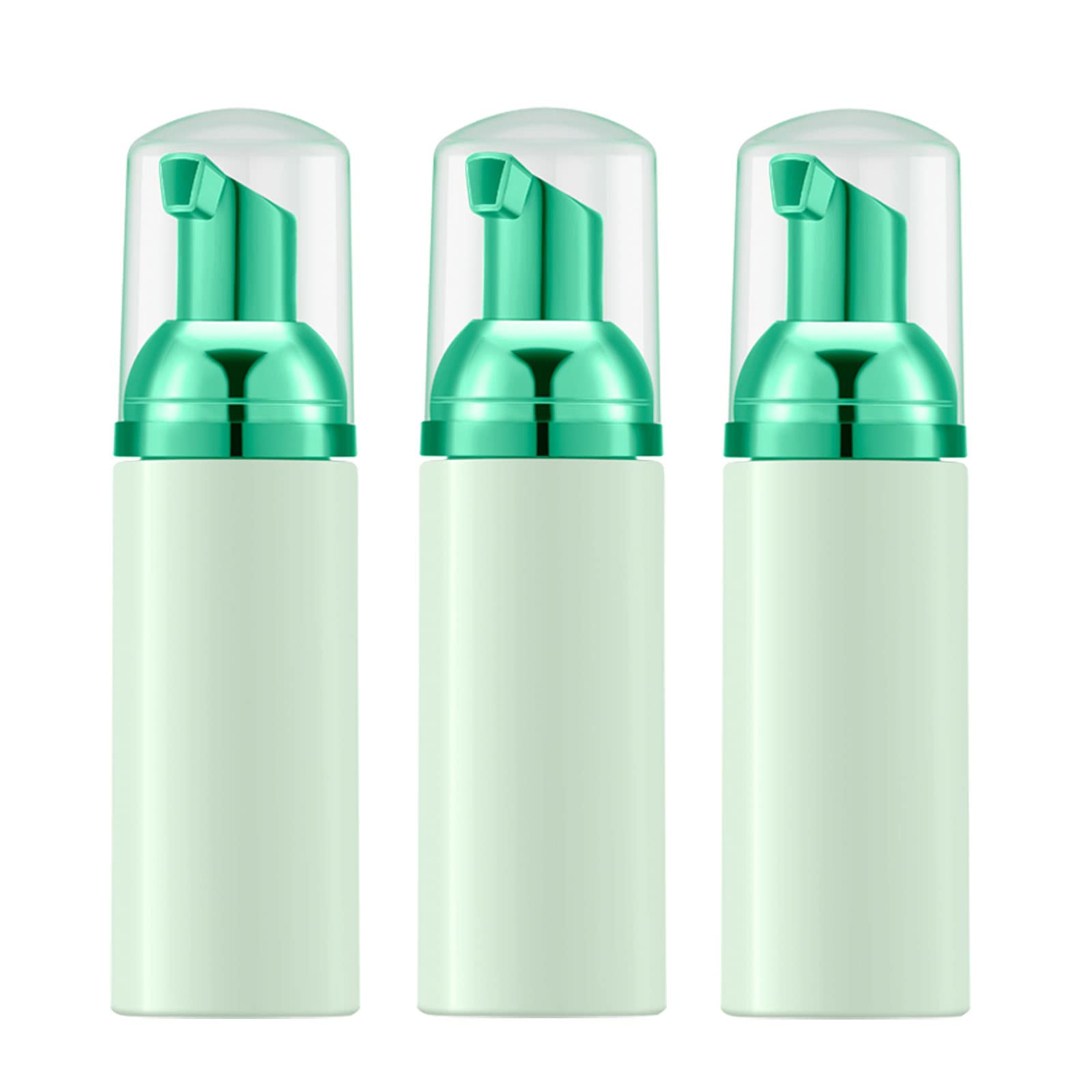 Lil Ray 2 Oz Empty Green Foam Pump Bottle, Travel Foamer Soap Dispenser For Lash Shampoo, Hand Soap, Foaming Cleaner(Green Pump,