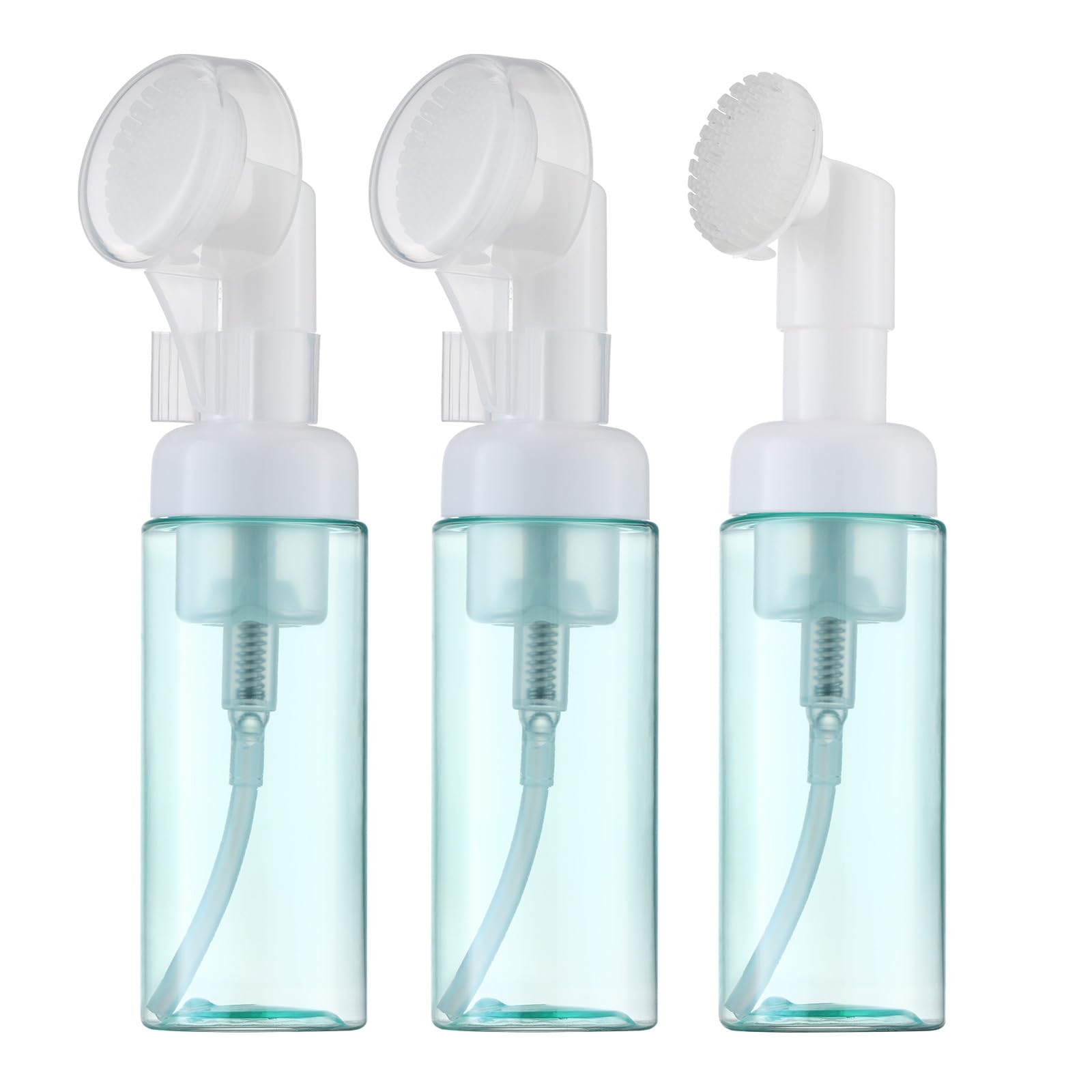 Owlyee 2Oz Foam Bottle (3Pcs) With Brush, Empty Foaming Pump Dispenser For Hand Soap, Lash Cleanser, Shampoo To Travel (60Ml, Gr