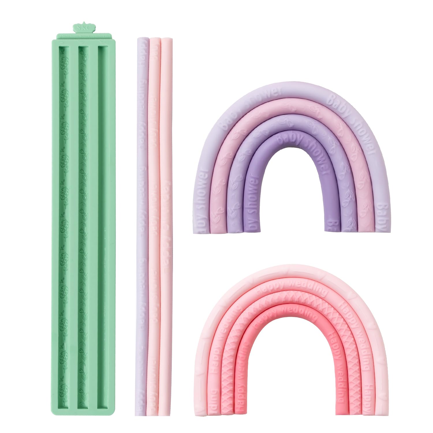 Kalaien Hemp Rope Fondant Molds, Baroque Silicone Molds For Crafts, Clay Mold With String Iod Mold For Cake Border, Knitting Cak