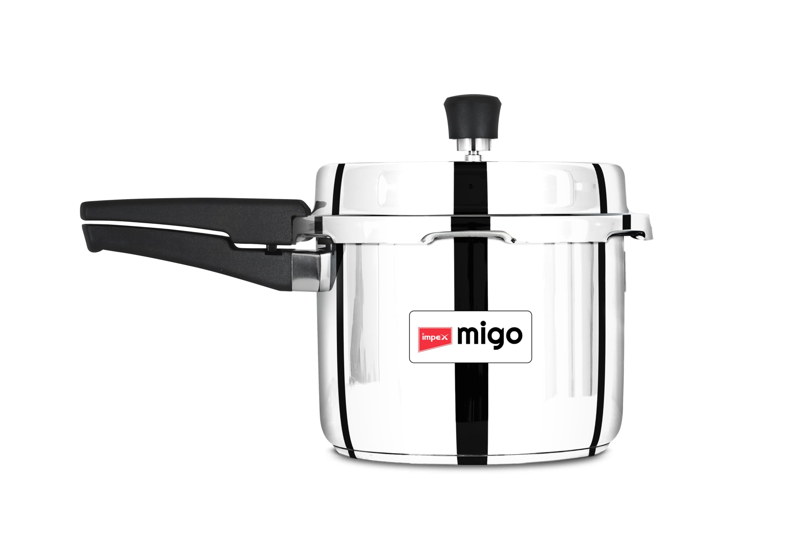 Impex 3 Litre Stainless Steel Pressure Cooker | Outer Lid Induction Base Pressure Cooker | Induction And Gas Stove Competable | 