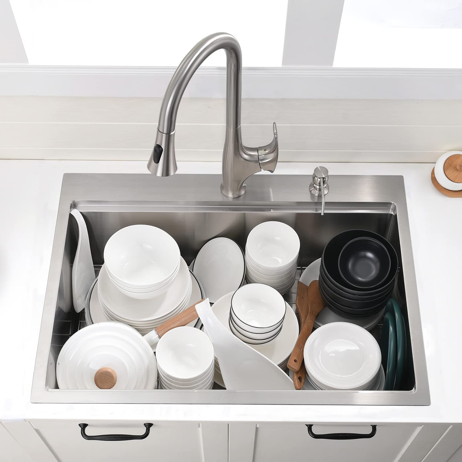 30-Inch Drop In Kitchen Sink Workstation - Vokim 30 X18 Inch Single Bowl Kitchen Sink 16 Gauge Stainless Steel 10'' Deep Handmad