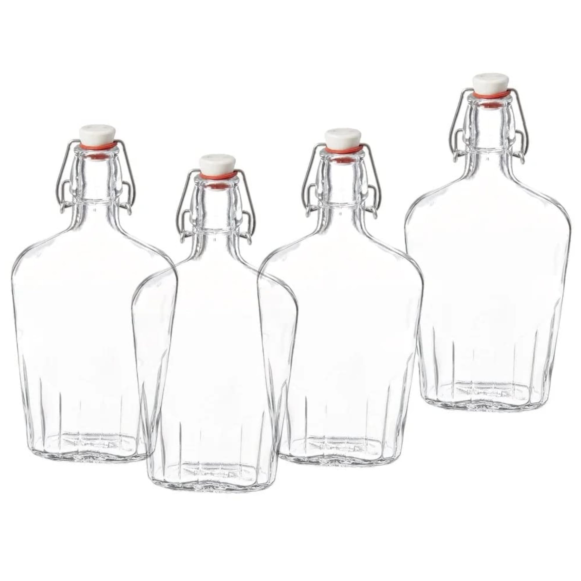 Bormioli Rocco Fiaschetta Glass 8.5 Ounce Pocket Flask, Set of 4