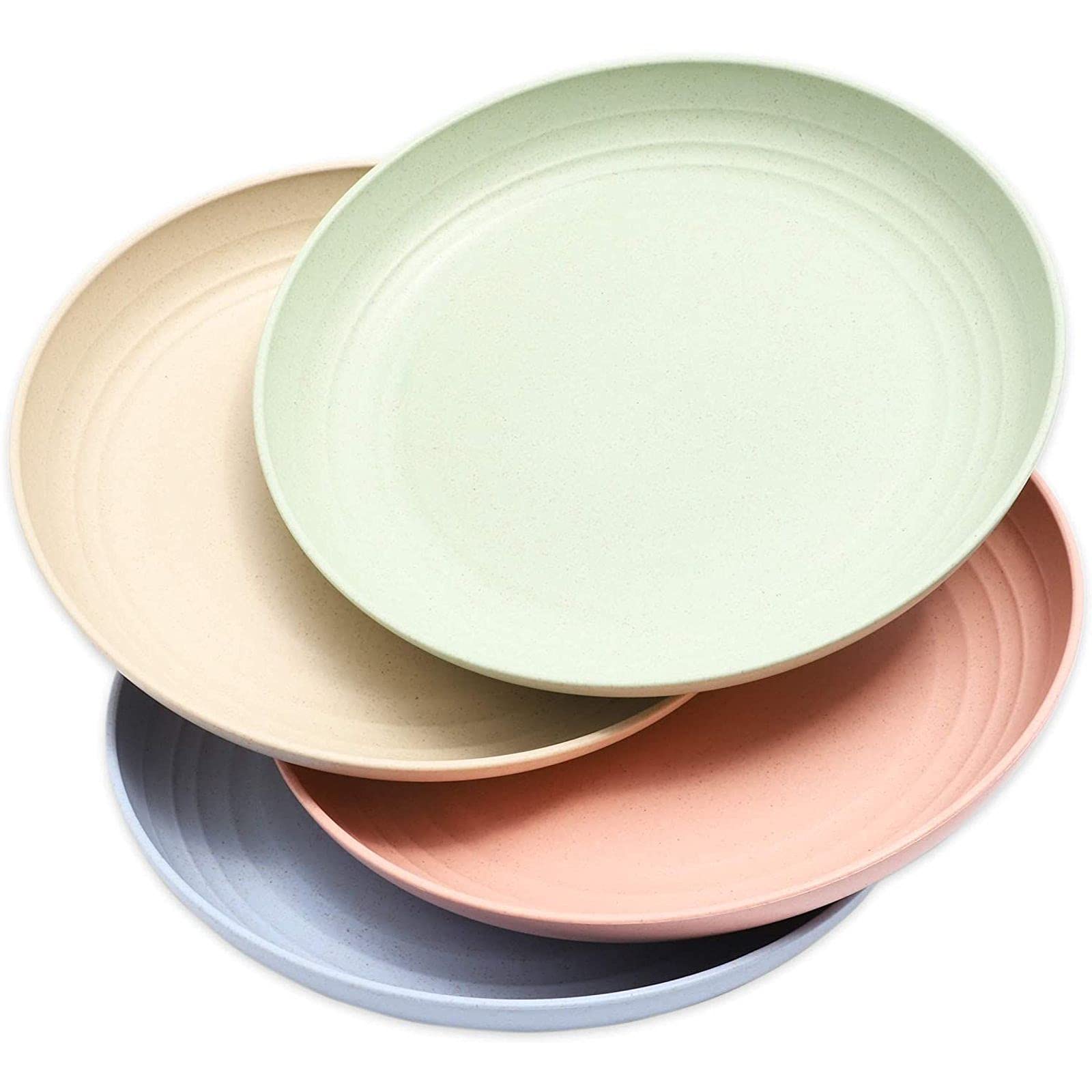 Juvale Wheat Straw Plate Set, Chip Resistant Plates (9 In, 4 Pack)