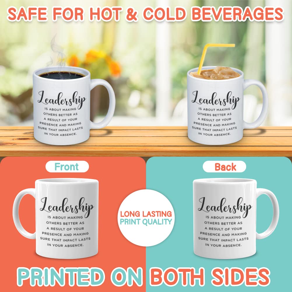 Bubble Hugs Inspirational Coffee Mug 11 Oz, Leadership Is About Making Others Better Motivational Appreciation Gift For Supervis
