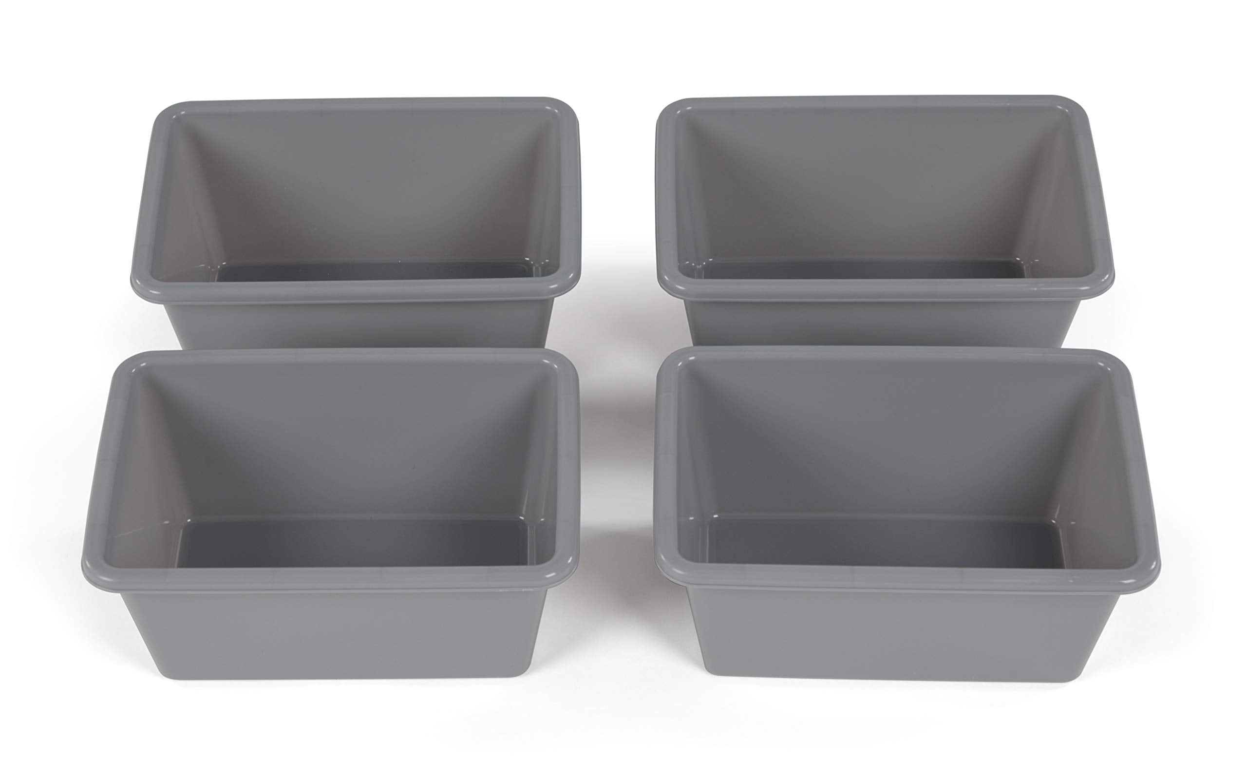 Humble Crew, Grey Small Plastic Storage Bins, Set Of 4