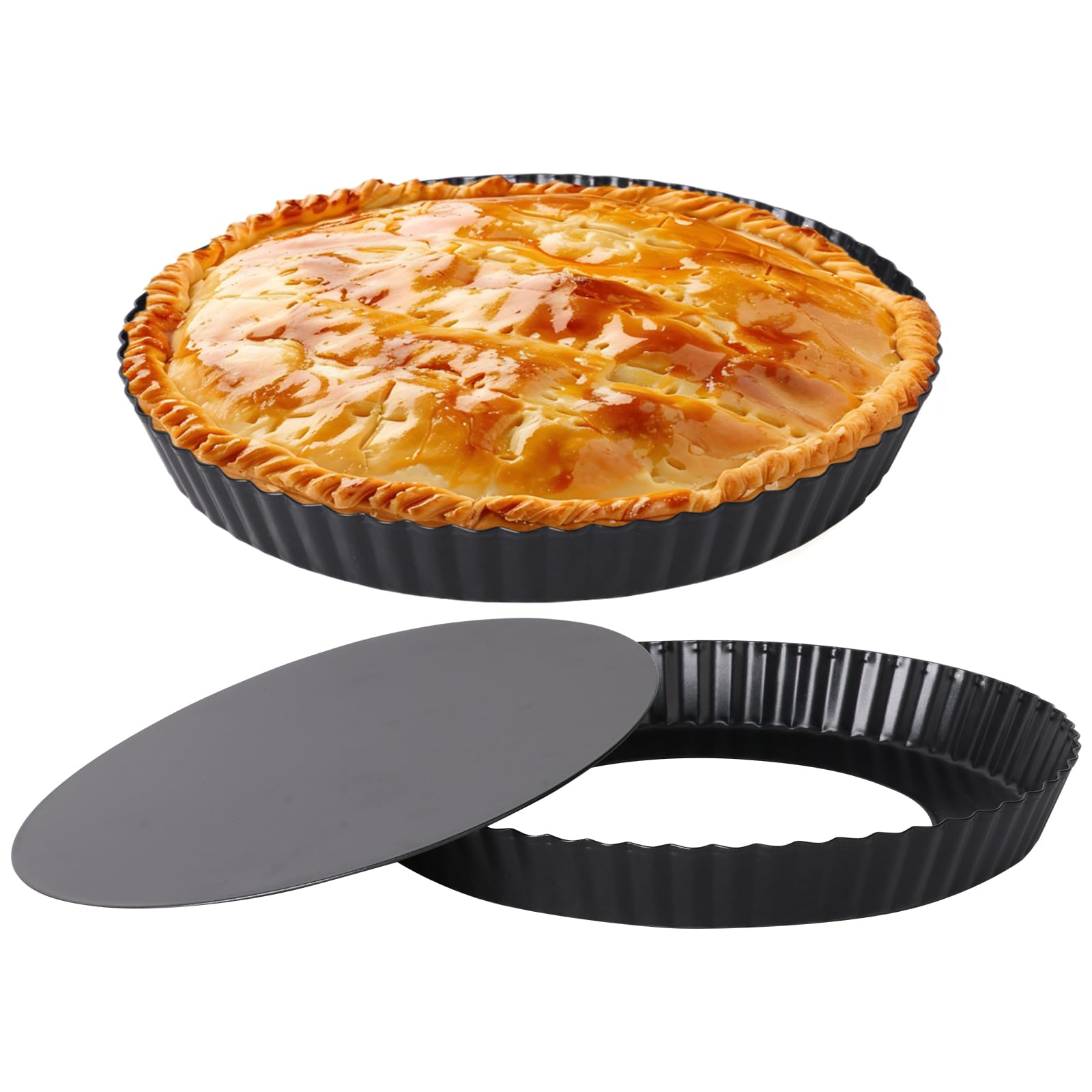 Alotpower Tart Pan 9 Inch Removable Bottom 2Pack,9 Inch Quiche Pan With Non-Stick Loose Bottom,9Inch Tart Pans For Baking