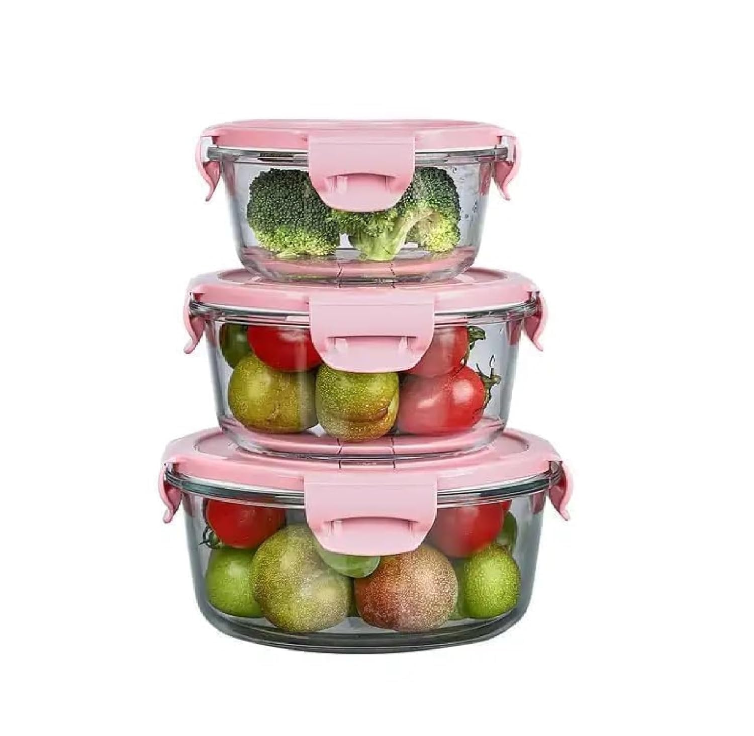 Dmdent Glass Food Storage Containers With Airtight Locking Lids, Leakproof Meal Prep Containers, Microwave & Refrigerator Safe (