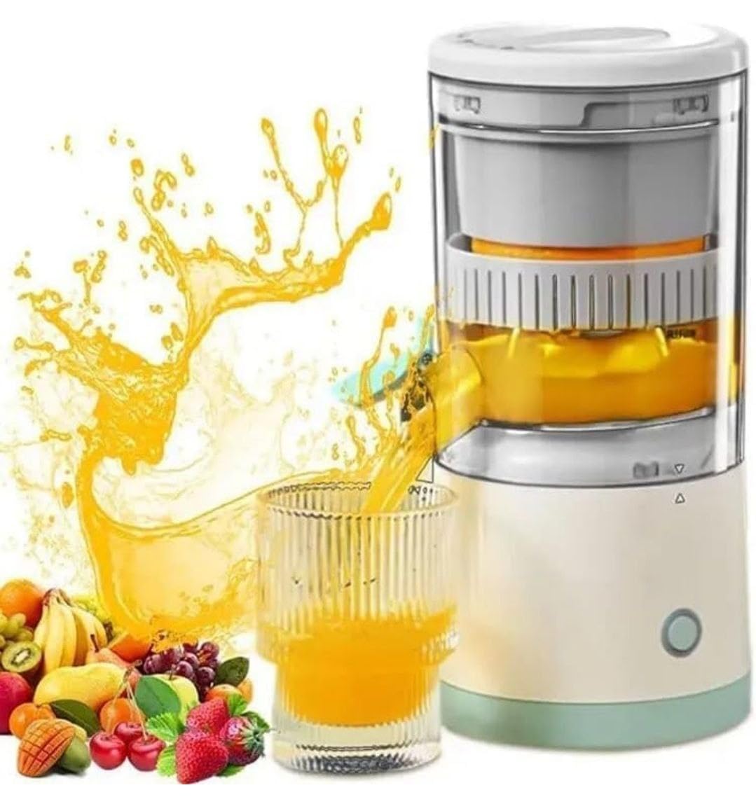 Electric Citrus Juicer For Fruits And Vegetables, Centrifugal Juicing Machine, Tranperent Body With Faucet Cap